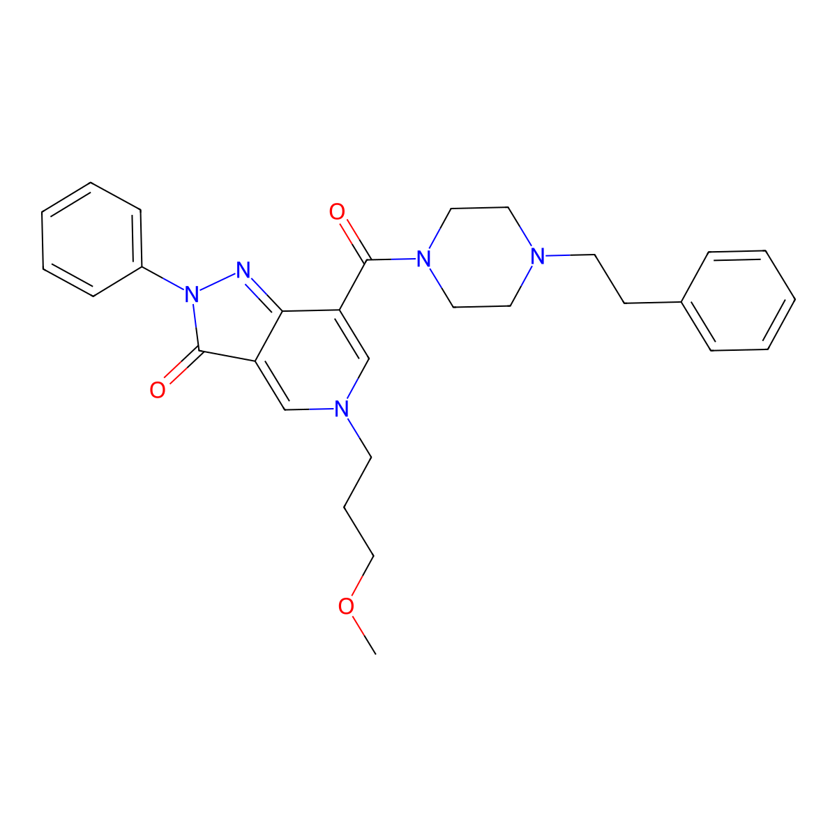 5-(3-methoxypropyl)-7-(4-phenethylpiperazine-1-carbonyl)-2-phenyl-2H-pyrazolo[4,3-c]pyridin-3(5H)-one molecular structure, CAS 1040650-73-4