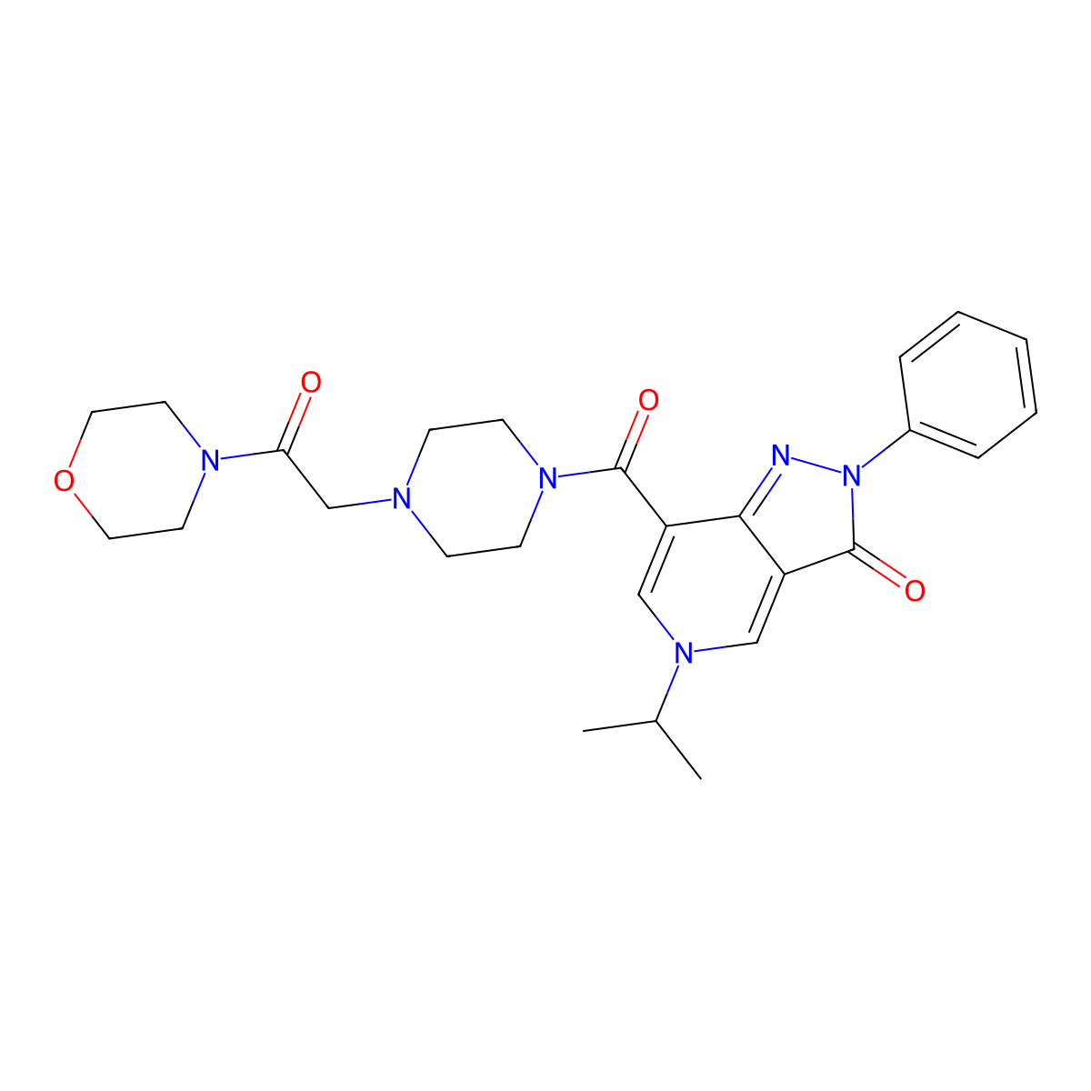 5-isopropyl-7-(4-(2-morpholino-2-oxoethyl)piperazine-1-carbonyl)-2-phenyl-2H-pyrazolo[4,3-c]pyridin-3(5H)-one molecular structure, CAS 1040651-01-1