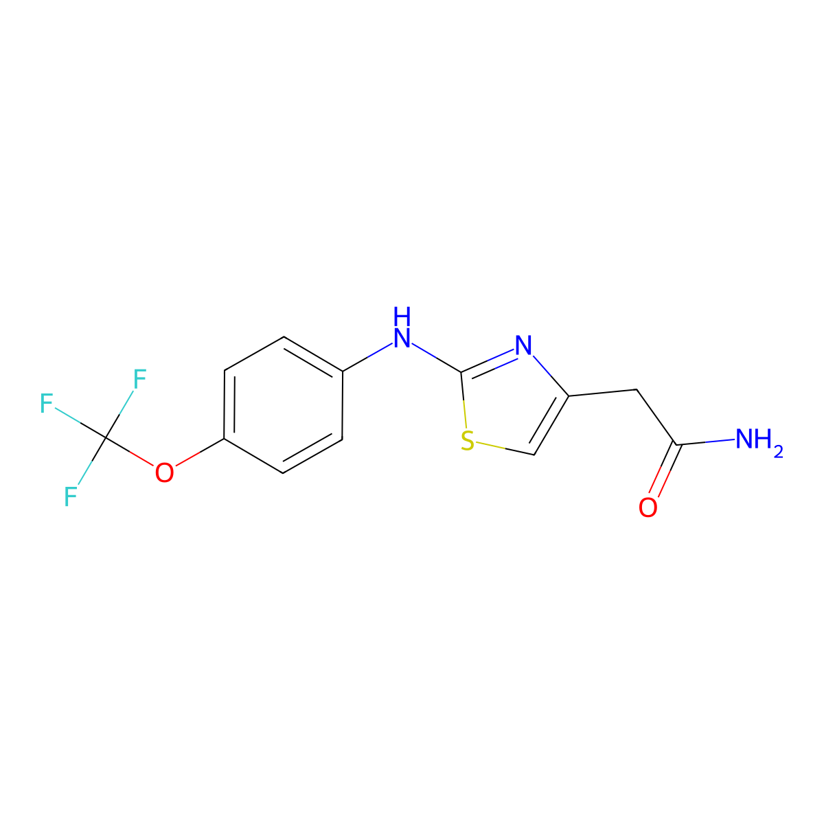 2-(2-{[4-(Trifluoromethoxy)phenyl]amino}-1,3-thiazol-4-yl)acetamide molecular structure, CAS 1040651-04-4