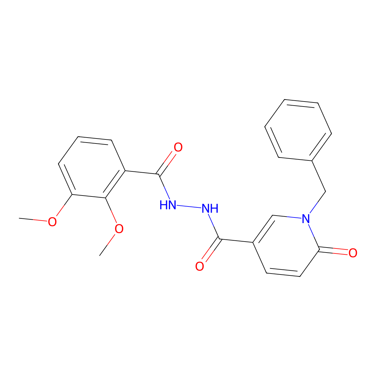 1-benzyl-N'-(2,3-dimethoxybenzoyl)-6-oxo-1,6-dihydropyridine-3-carbohydrazide molecular structure, CAS 1040651-22-6