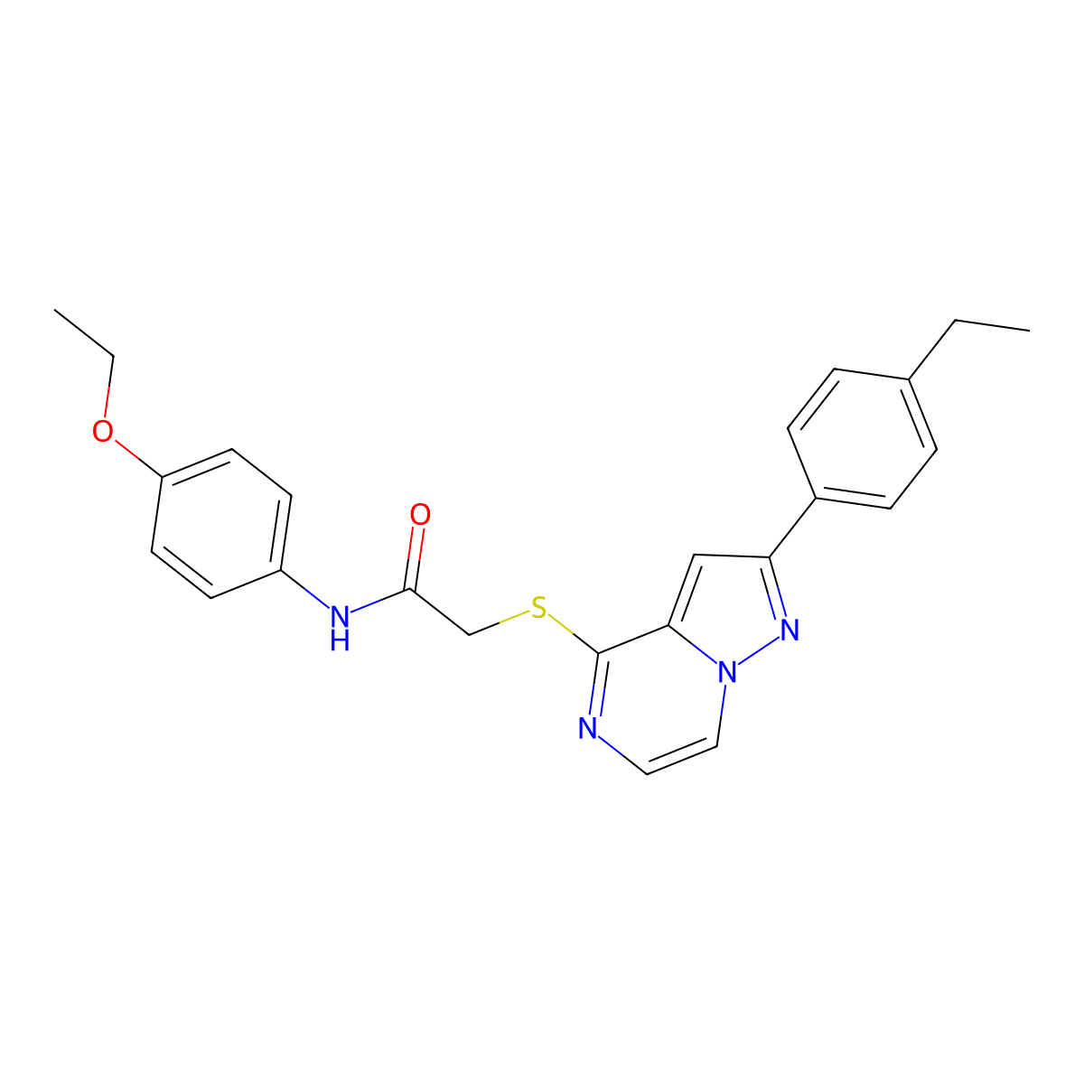 N-(4-ethoxyphenyl)-2-{[2-(4-ethylphenyl)pyrazolo[1,5-a]pyrazin-4-yl]sulfanyl}acetamide molecular structure, CAS 1040651-24-8