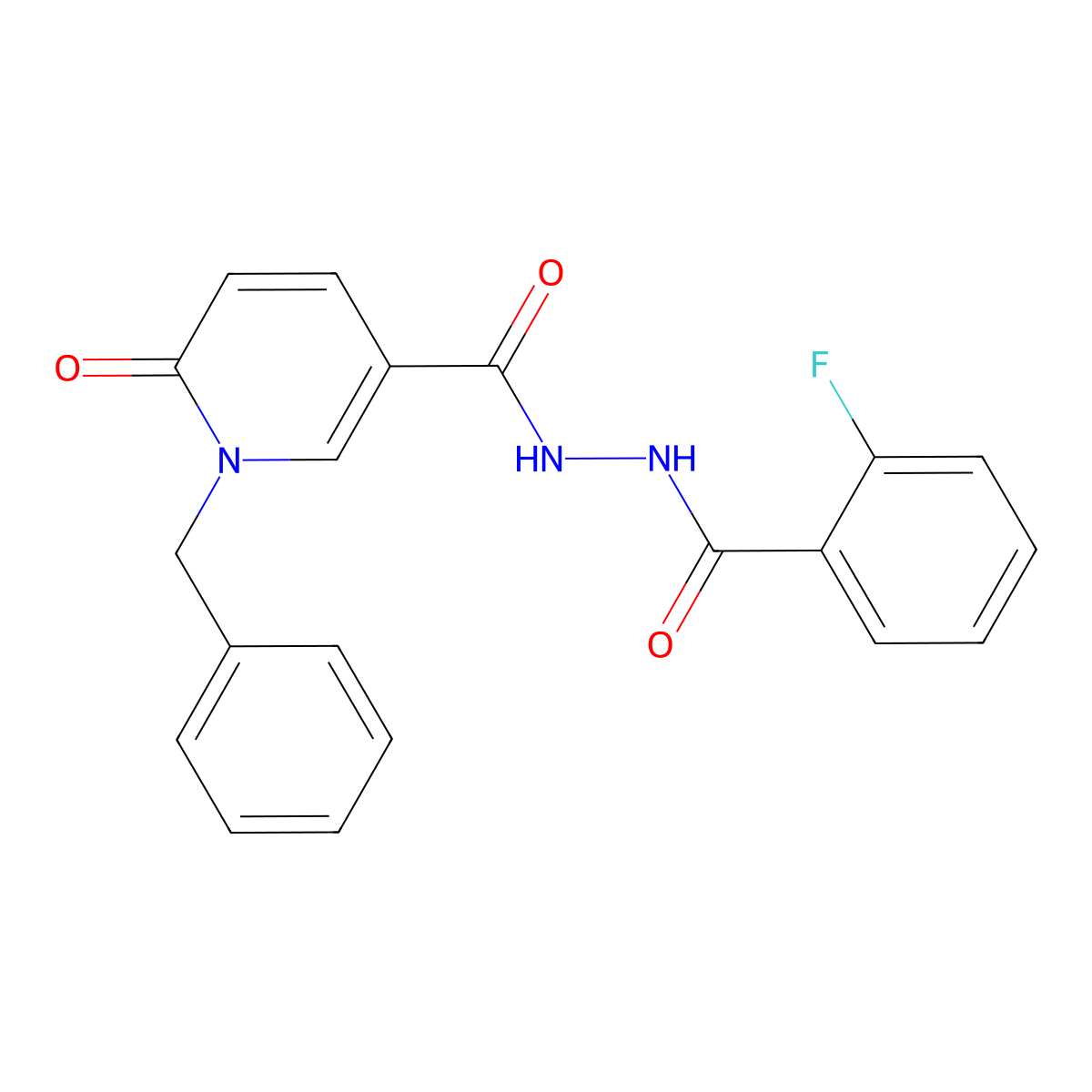 N'-(1-benzyl-6-oxo-1,6-dihydropyridine-3-carbonyl)-2-fluorobenzohydrazide molecular structure, CAS 1040651-29-3