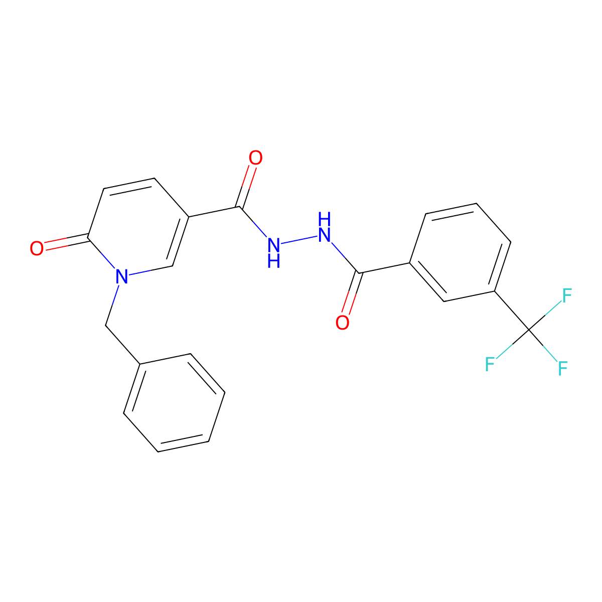 N'-(1-benzyl-6-oxo-1,6-dihydropyridine-3-carbonyl)-3-(trifluoromethyl)benzohydrazide molecular structure, CAS 1040651-43-1