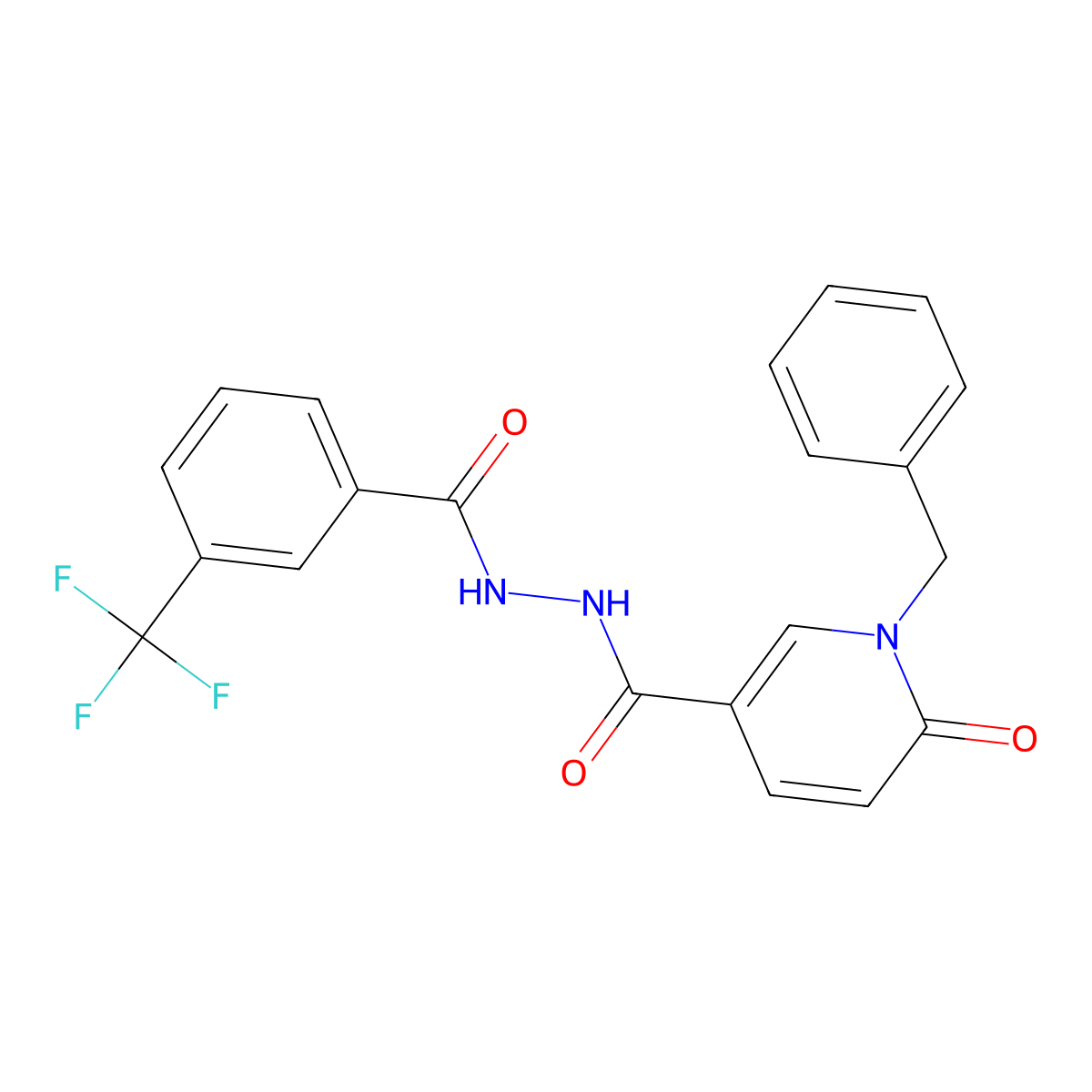 N'-(1-benzyl-6-oxo-1,6-dihydropyridine-3-carbonyl)-3-(trifluoromethyl)benzohydrazide molecular structure, CAS 1040651-43-1