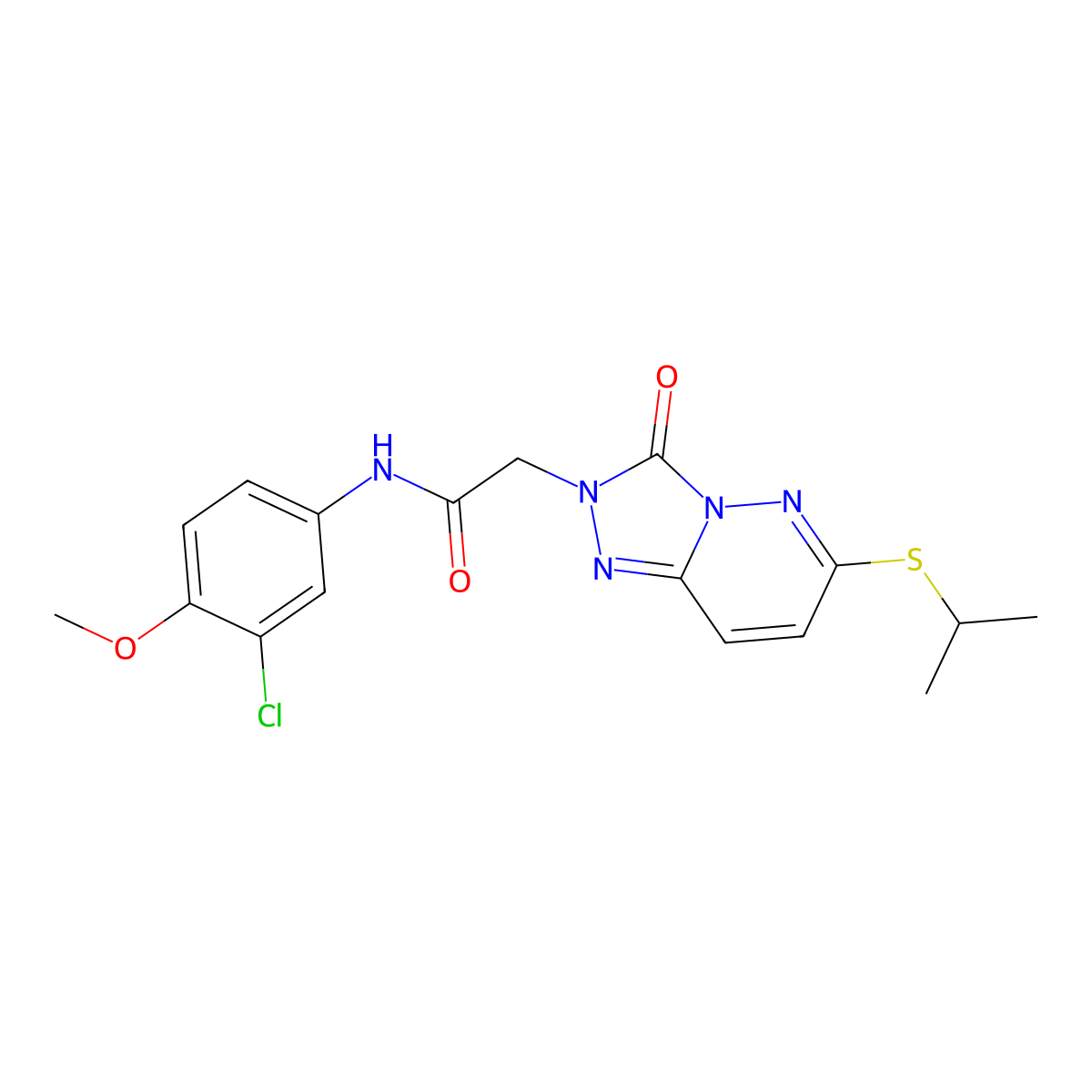N-(3-chloro-4-methoxyphenyl)-2-[3-oxo-6-(propan-2-ylsulfanyl)-2H,3H-[1,2,4]triazolo[4,3-b]pyridazin-2-yl]acetamide molecular structure, CAS 1040651-63-5