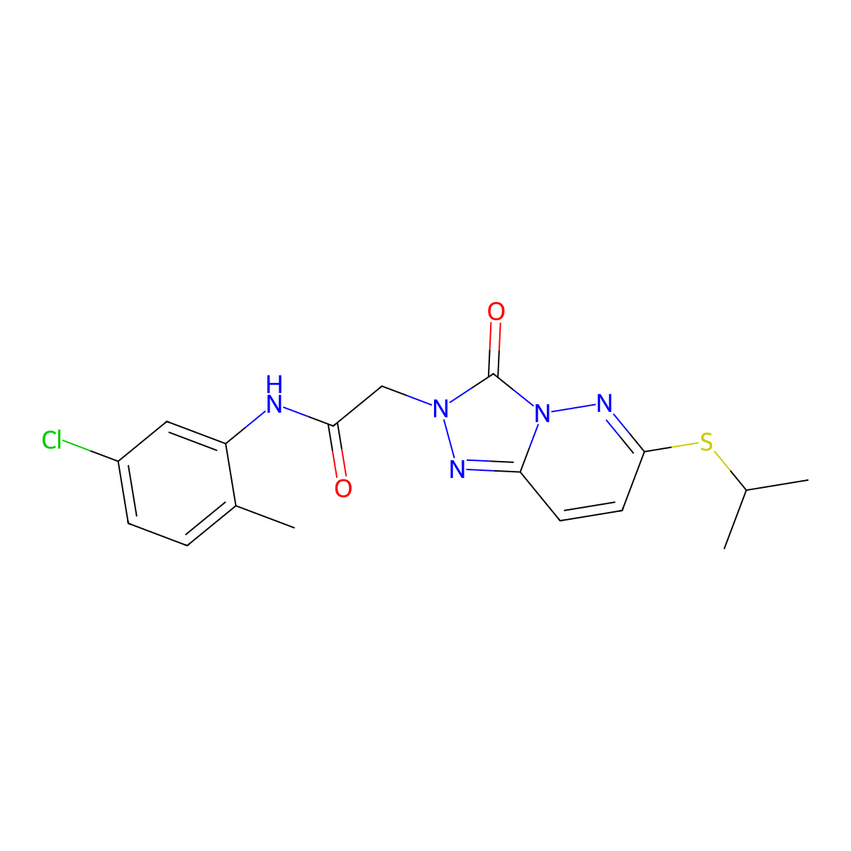N-(5-chloro-2-methylphenyl)-2-(6-(isopropylthio)-3-oxo-[1,2,4]triazolo[4,3-b]pyridazin-2(3H)-yl)acetamide molecular structure, CAS 1040651-70-4