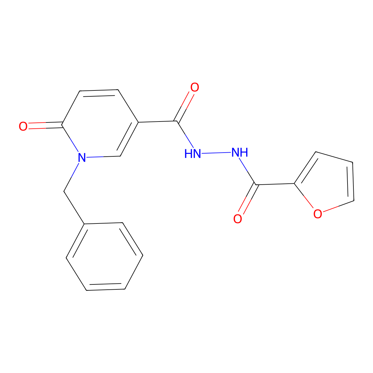 1-benzyl-N'-(furan-2-carbonyl)-6-oxo-1,6-dihydropyridine-3-carbohydrazide molecular structure, CAS 1040651-73-7