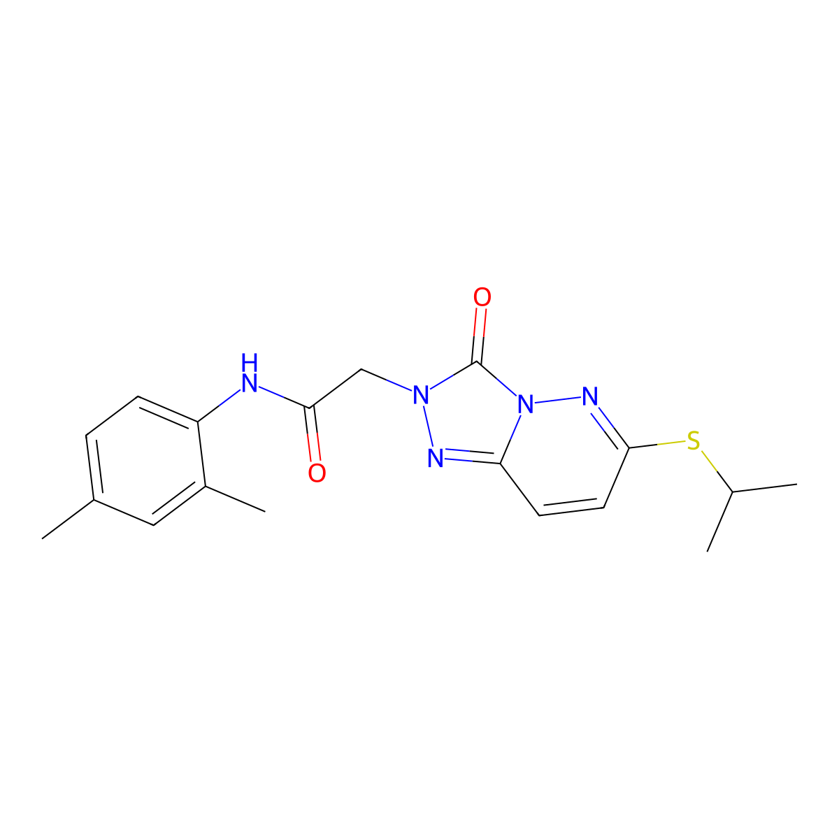 N-(2,4-dimethylphenyl)-2-[3-oxo-6-(propan-2-ylsulfanyl)-2H,3H-[1,2,4]triazolo[4,3-b]pyridazin-2-yl]acetamide molecular structure, CAS 1040651-77-1