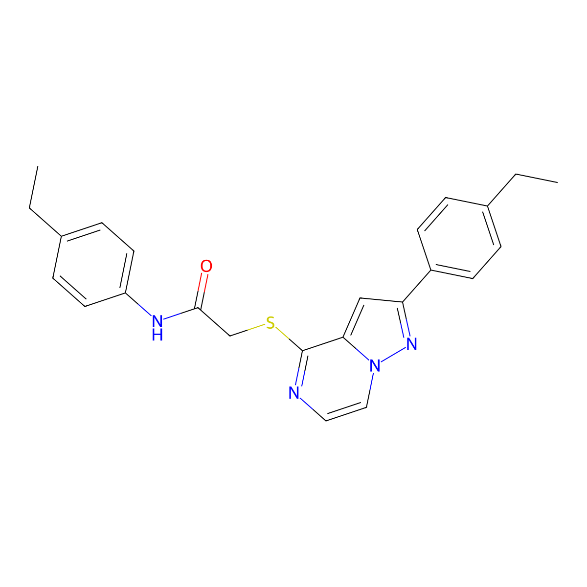 N-(4-ethylphenyl)-2-{[2-(4-ethylphenyl)pyrazolo[1,5-a]pyrazin-4-yl]sulfanyl}acetamide molecular structure, CAS 1040651-96-4