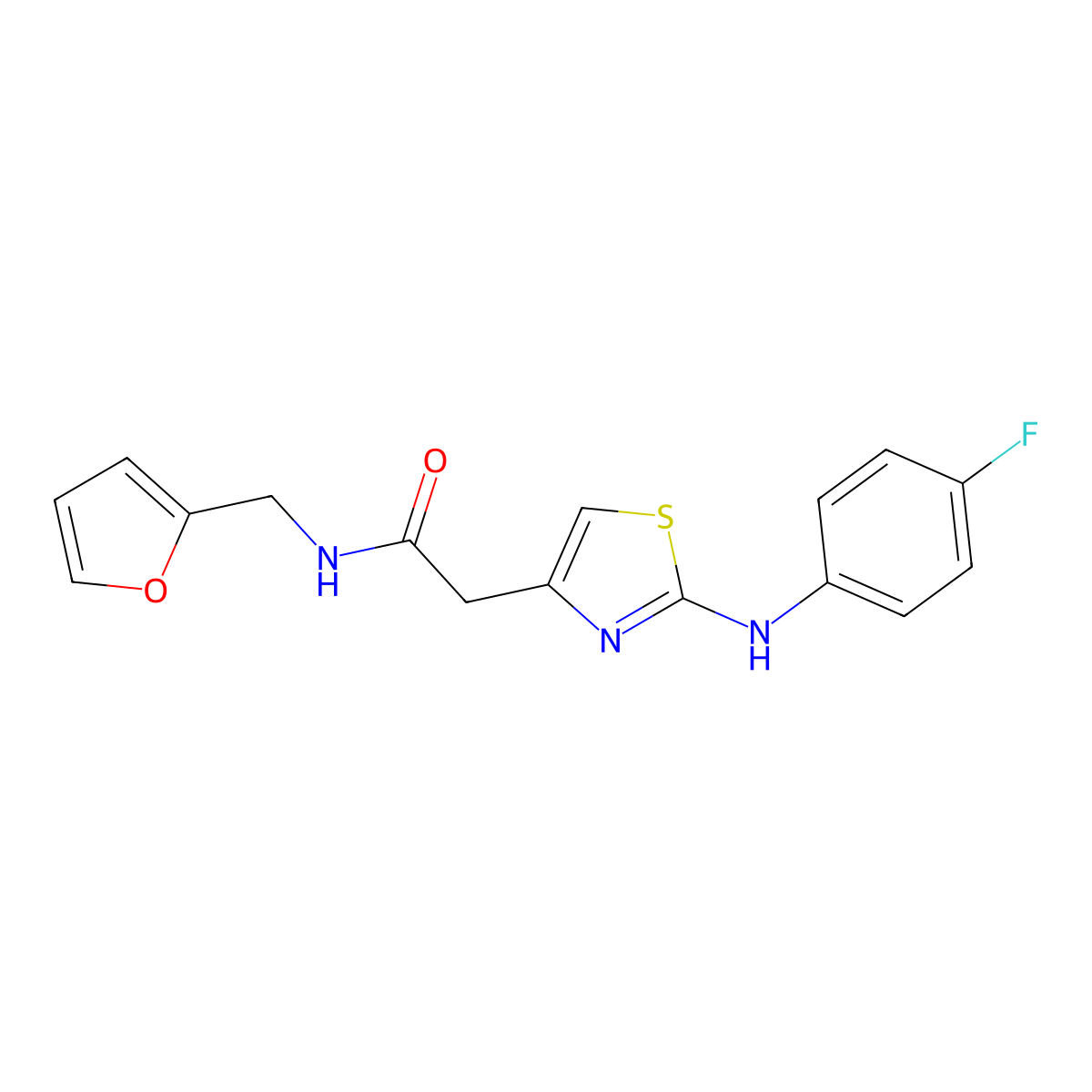 2-{2-[(4-fluorophenyl)amino]-1,3-thiazol-4-yl}-N-[(furan-2-yl)methyl]acetamide molecular structure, CAS 1040651-97-5