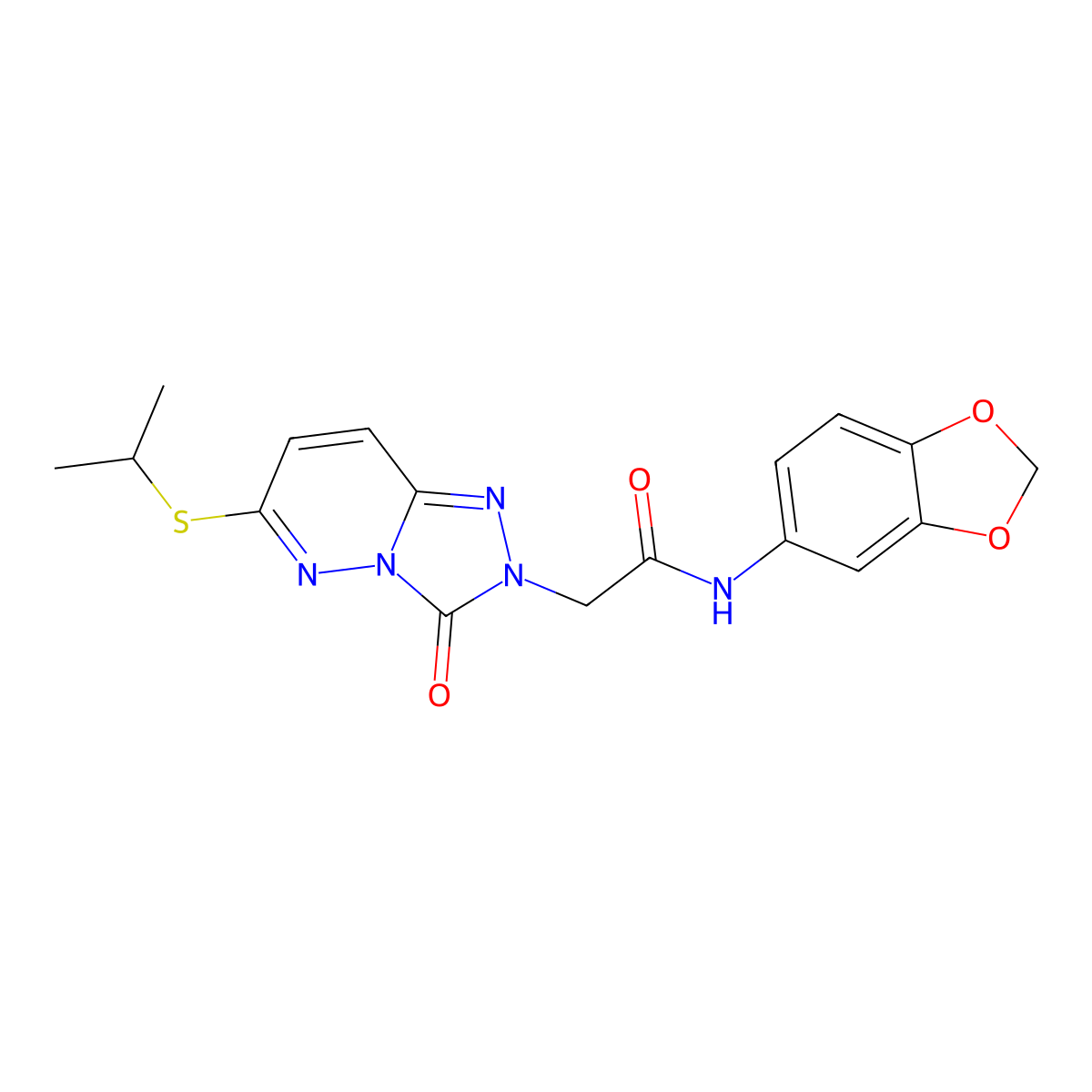 N-(2H-1,3-benzodioxol-5-yl)-2-[3-oxo-6-(propan-2-ylsulfanyl)-2H,3H-[1,2,4]triazolo[4,3-b]pyridazin-2-yl]acetamide molecular structure, CAS 1040652-12-7