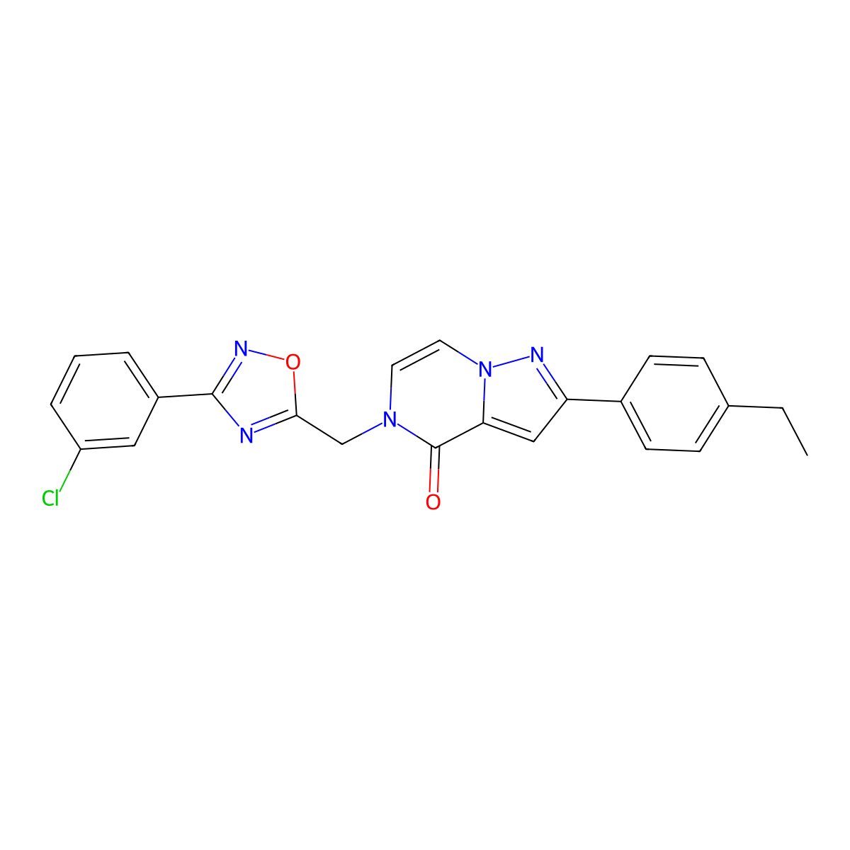 5-{[3-(3-chlorophenyl)-1,2,4-oxadiazol-5-yl]methyl}-2-(4-ethylphenyl)-4H,5H-pyrazolo[1,5-a]pyrazin-4-one molecular structure, CAS 1040652-15-0