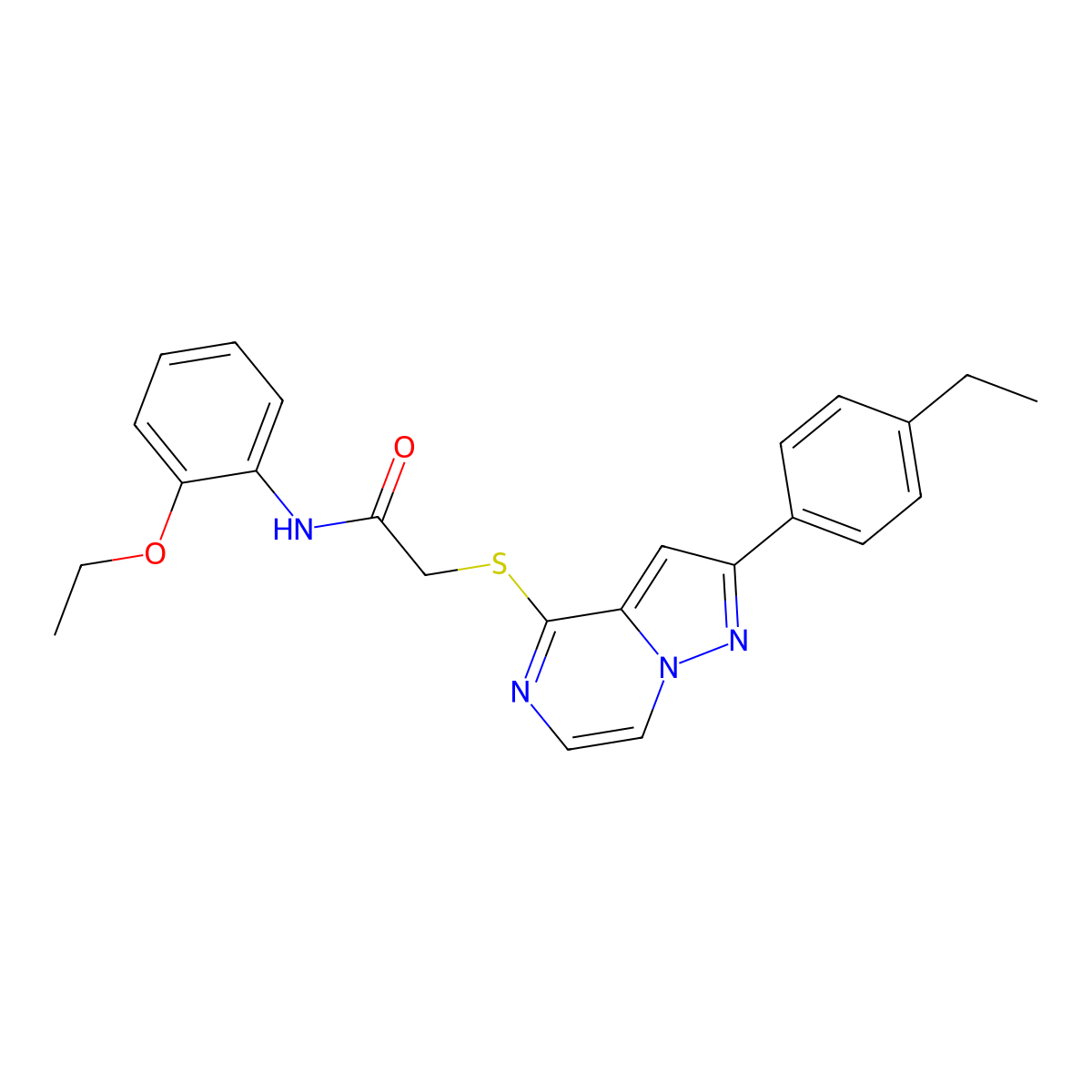 N-(2-ethoxyphenyl)-2-{[2-(4-ethylphenyl)pyrazolo[1,5-a]pyrazin-4-yl]sulfanyl}acetamide molecular structure, CAS 1040652-18-3