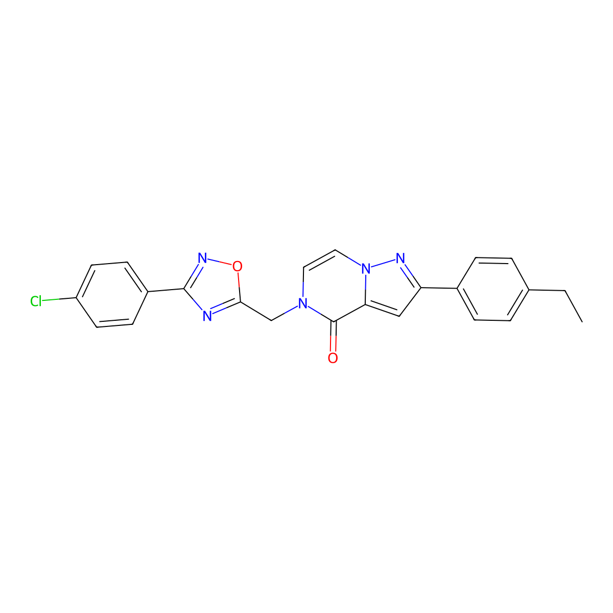 5-{[3-(4-chlorophenyl)-1,2,4-oxadiazol-5-yl]methyl}-2-(4-ethylphenyl)-4H,5H-pyrazolo[1,5-a]pyrazin-4-one molecular structure, CAS 1040652-22-9