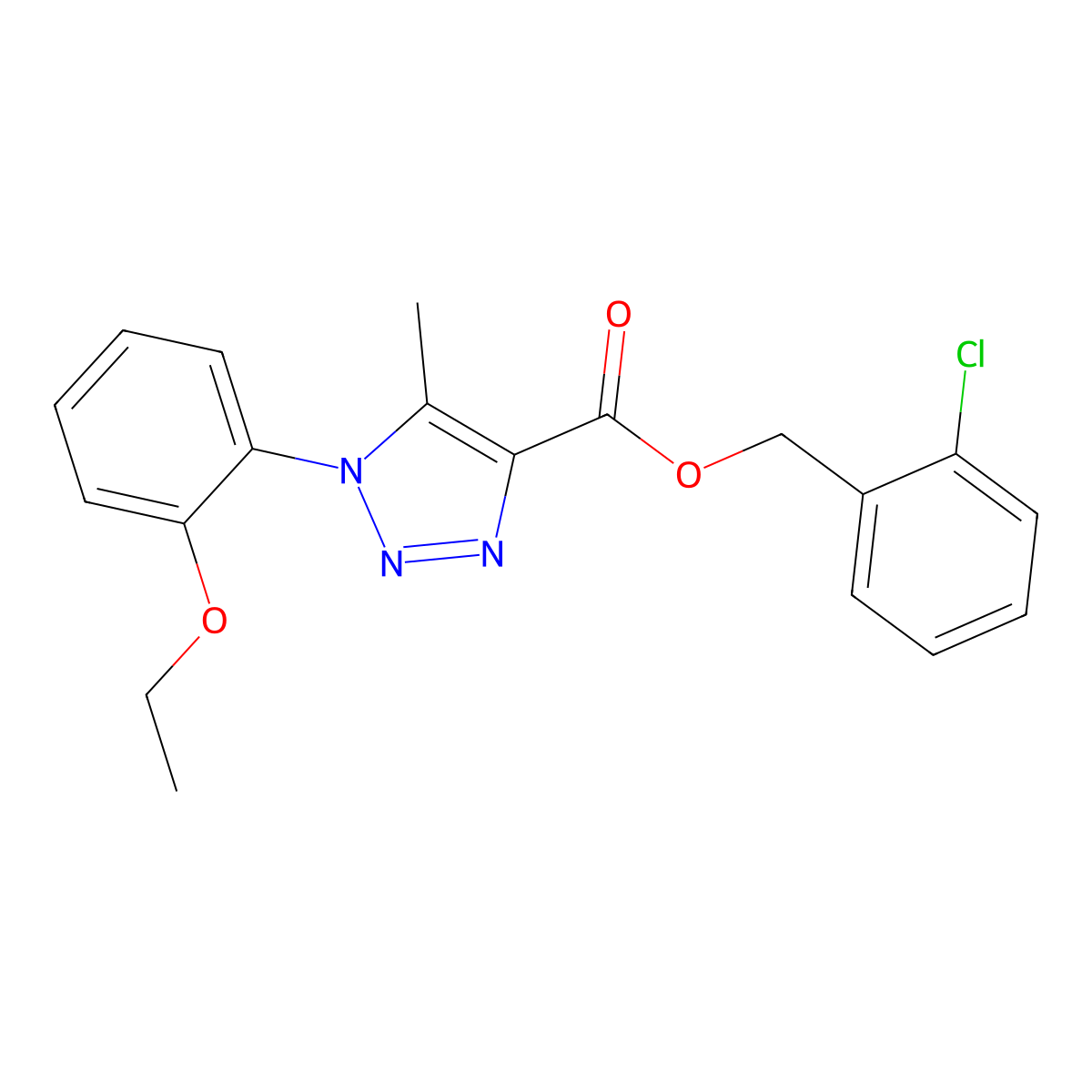 2-chlorobenzyl 1-(2-ethoxyphenyl)-5-methyl-1H-1,2,3-triazole-4-carboxylate molecular structure, CAS 1040652-31-0