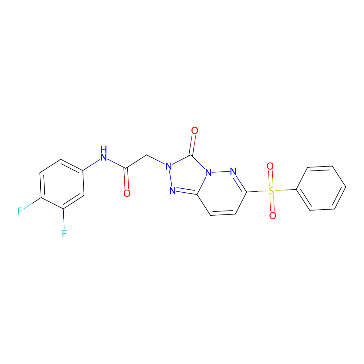 N-(3,4-difluorophenyl)-2-[3-oxo-6-(phenylsulfonyl)[1,2,4]triazolo[4,3-b]pyridazin-2(3H)-yl]acetamide molecular structure, CAS 1040652-35-4