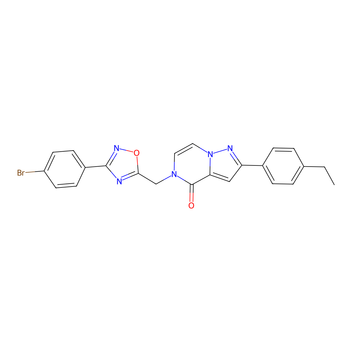 5-{[3-(4-bromophenyl)-1,2,4-oxadiazol-5-yl]methyl}-2-(4-ethylphenyl)-4H,5H-pyrazolo[1,5-a]pyrazin-4-one molecular structure, CAS 1040652-36-5