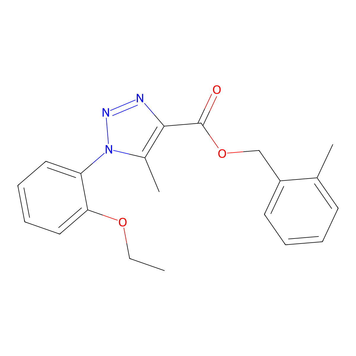 (2-methylphenyl)methyl 1-(2-ethoxyphenyl)-5-methyl-1H-1,2,3-triazole-4-carboxylate molecular structure, CAS 1040652-38-7