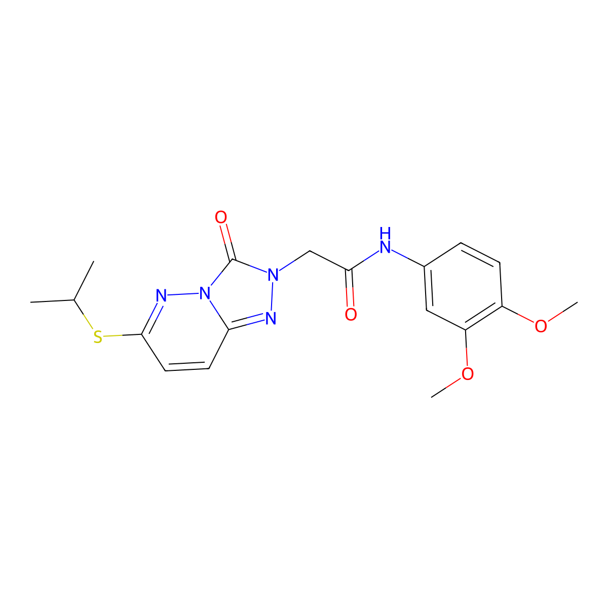 N-(3,4-dimethoxyphenyl)-2-[3-oxo-6-(propan-2-ylsulfanyl)-2H,3H-[1,2,4]triazolo[4,3-b]pyridazin-2-yl]acetamide molecular structure, CAS 1040652-40-1