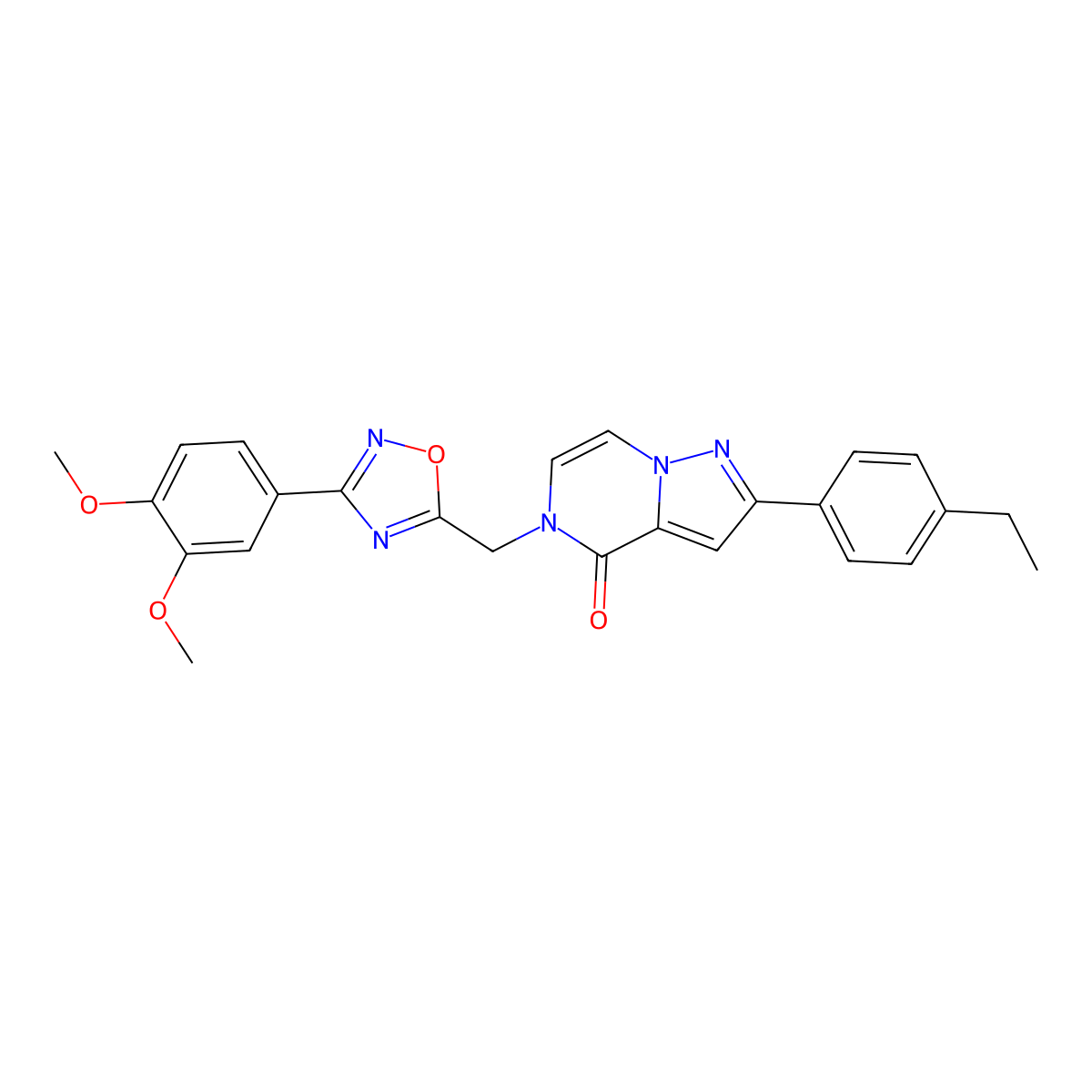 5-{[3-(3,4-dimethoxyphenyl)-1,2,4-oxadiazol-5-yl]methyl}-2-(4-ethylphenyl)-4H,5H-pyrazolo[1,5-a]pyrazin-4-one molecular structure, CAS 1040652-43-4
