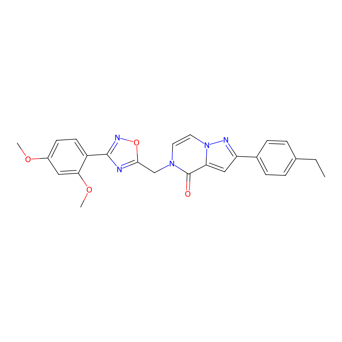 5-{[3-(2,4-dimethoxyphenyl)-1,2,4-oxadiazol-5-yl]methyl}-2-(4-ethylphenyl)-4H,5H-pyrazolo[1,5-a]pyrazin-4-one molecular structure, CAS 1040652-57-0
