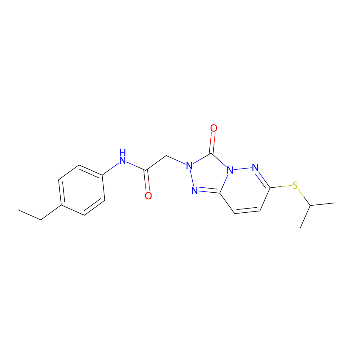 N-(4-ethylphenyl)-2-(6-(isopropylthio)-3-oxo-[1,2,4]triazolo[4,3-b]pyridazin-2(3H)-yl)acetamide molecular structure, CAS 1040652-61-6