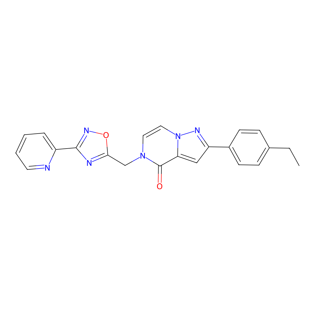 2-(4-ethylphenyl)-5-{[3-(pyridin-2-yl)-1,2,4-oxadiazol-5-yl]methyl}-4H,5H-pyrazolo[1,5-a]pyrazin-4-one molecular structure, CAS 1040652-63-8