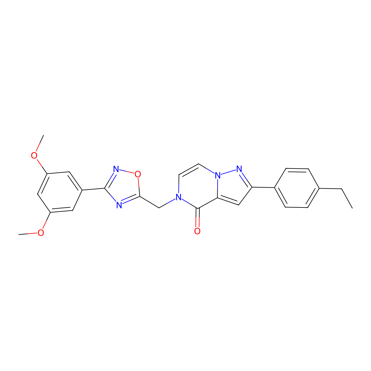 5-{[3-(3,5-dimethoxyphenyl)-1,2,4-oxadiazol-5-yl]methyl}-2-(4-ethylphenyl)-4H,5H-pyrazolo[1,5-a]pyrazin-4-one molecular structure, CAS 1040652-70-7