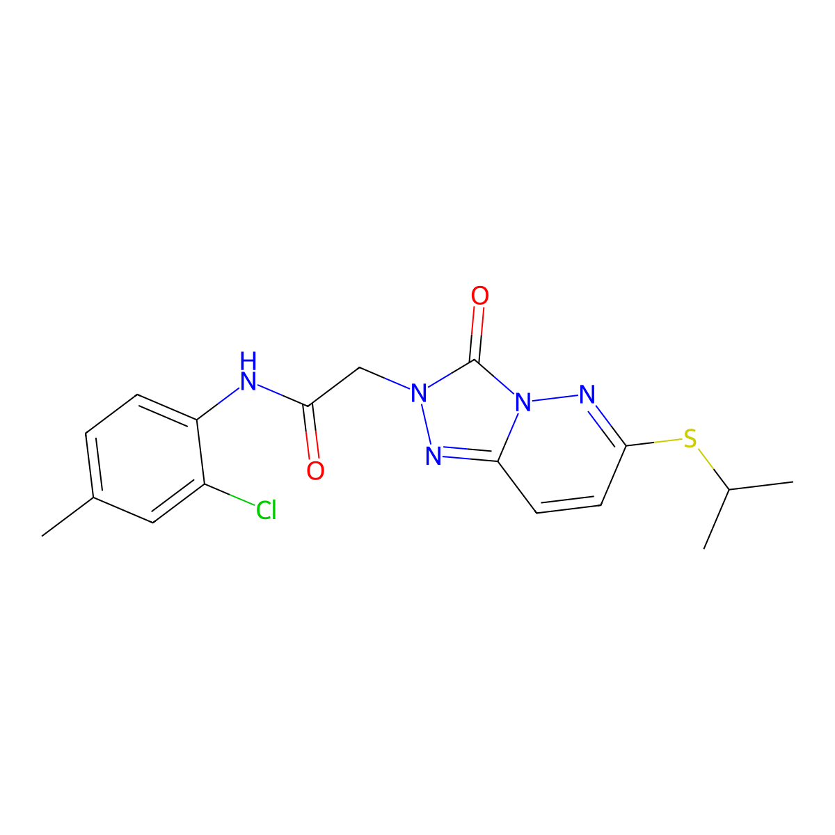 N-(2-chloro-4-methylphenyl)-2-[3-oxo-6-(propan-2-ylsulfanyl)-2H,3H-[1,2,4]triazolo[4,3-b]pyridazin-2-yl]acetamide molecular structure, CAS 1040652-75-2
