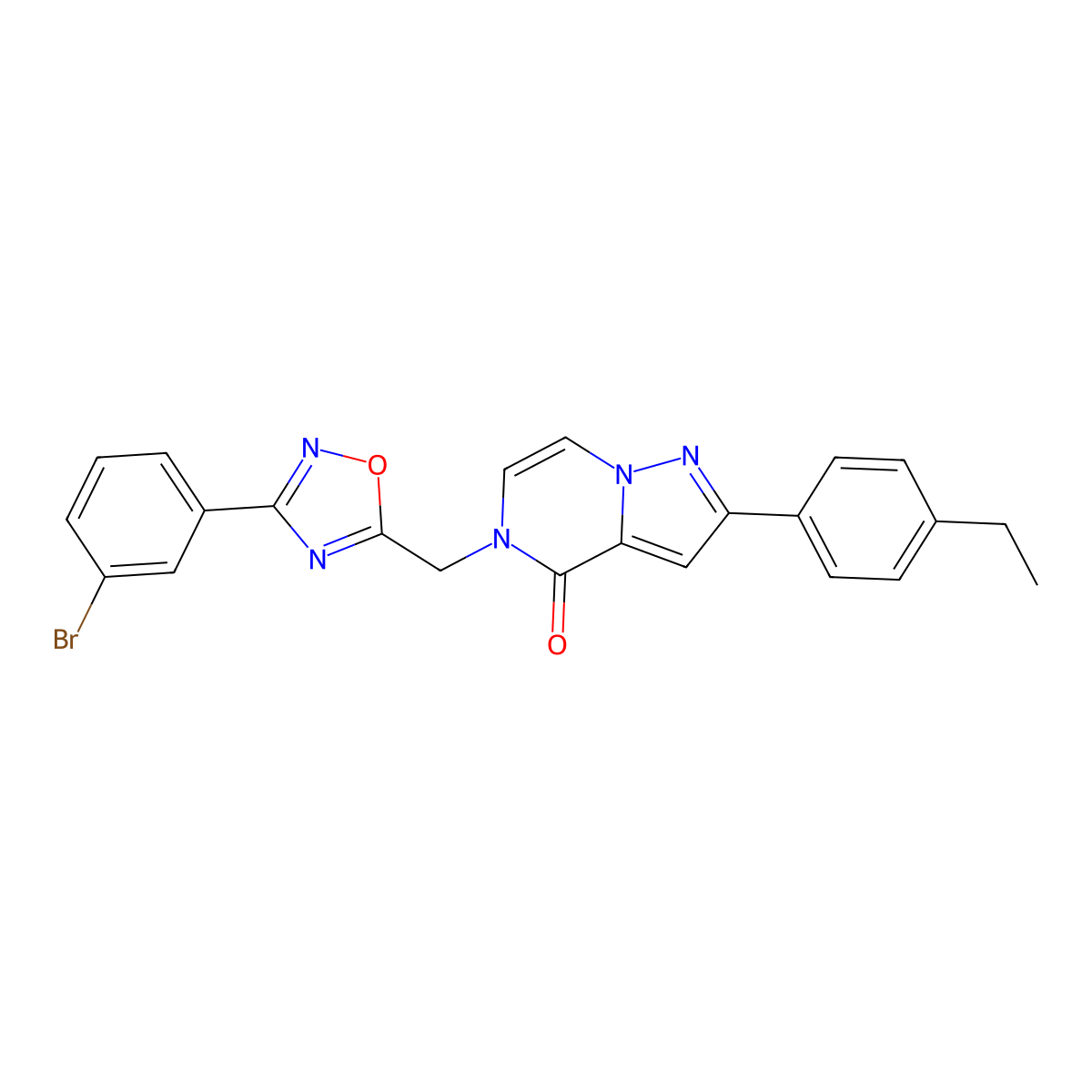 5-{[3-(3-bromophenyl)-1,2,4-oxadiazol-5-yl]methyl}-2-(4-ethylphenyl)-4H,5H-pyrazolo[1,5-a]pyrazin-4-one molecular structure, CAS 1040652-77-4
