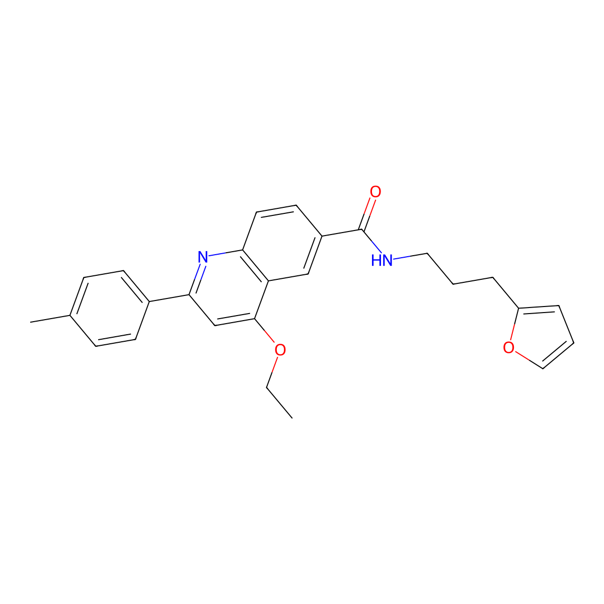 4-ethoxy-N-[3-(furan-2-yl)propyl]-2-(4-methylphenyl)quinoline-6-carboxamide molecular structure, CAS 1040652-80-9