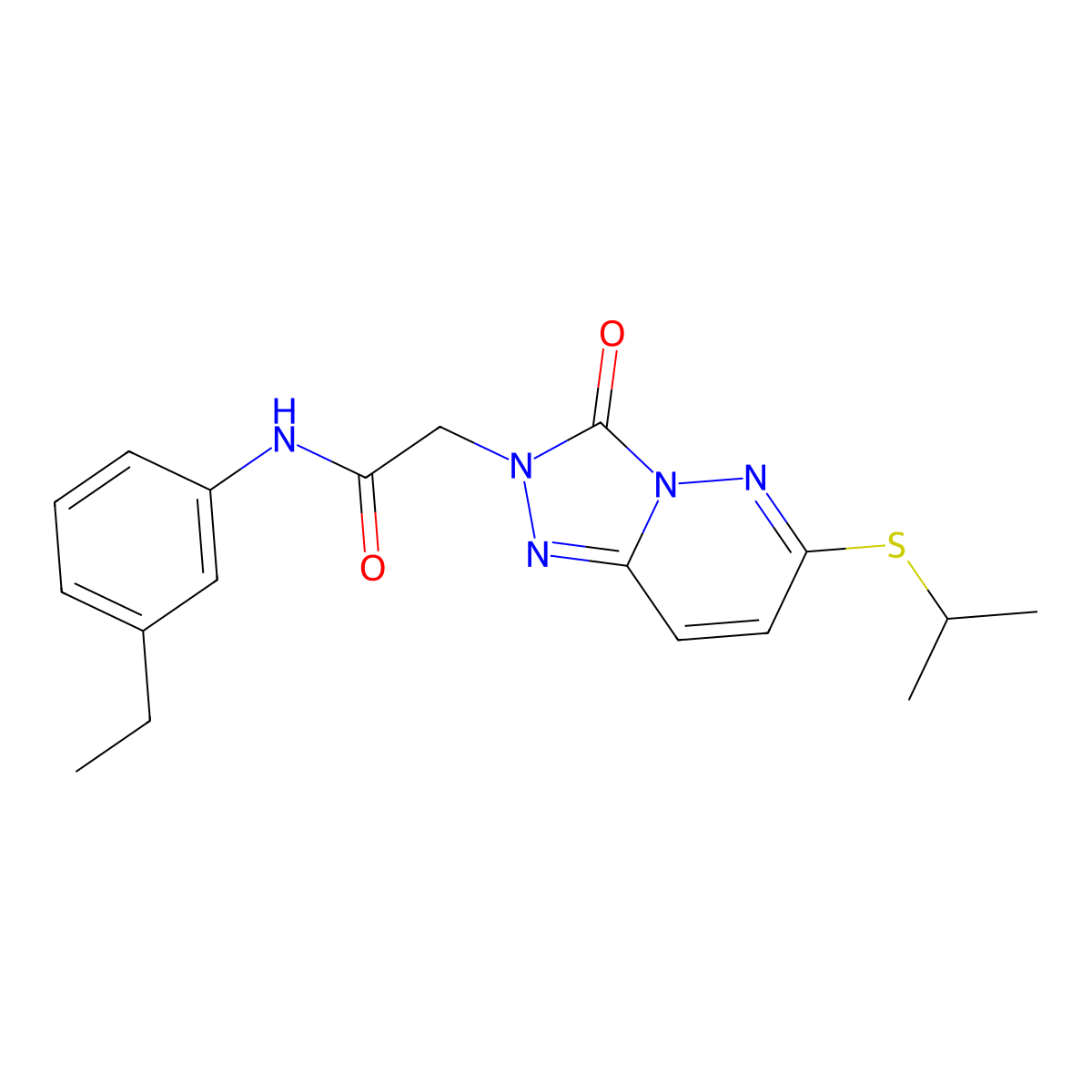 N-(3-ethylphenyl)-2-[3-oxo-6-(propan-2-ylsulfanyl)-2H,3H-[1,2,4]triazolo[4,3-b]pyridazin-2-yl]acetamide molecular structure, CAS 1040652-82-1