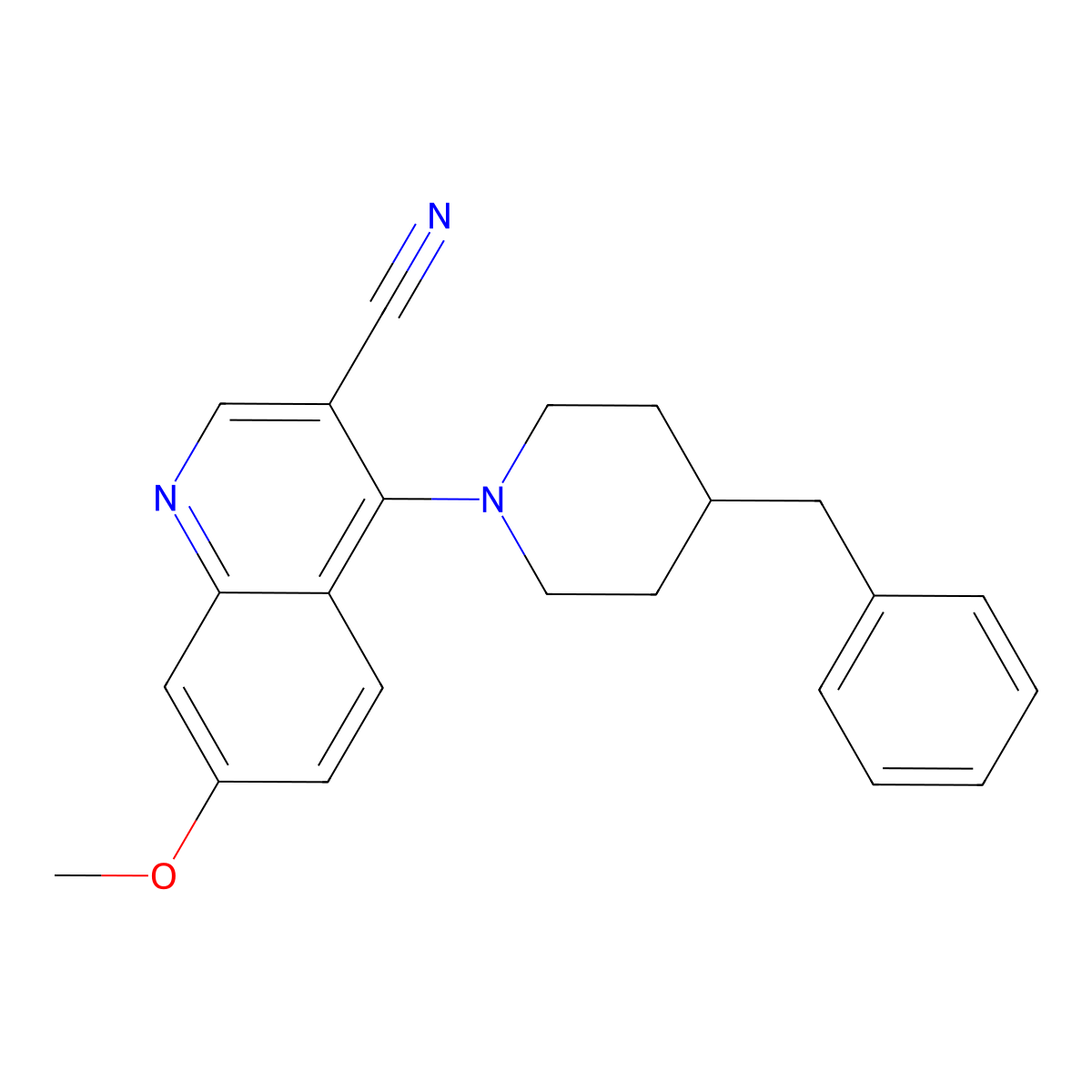 4-(4-Benzylpiperidin-1-yl)-7-methoxyquinoline-3-carbonitrile molecular structure, CAS 1040653-36-8