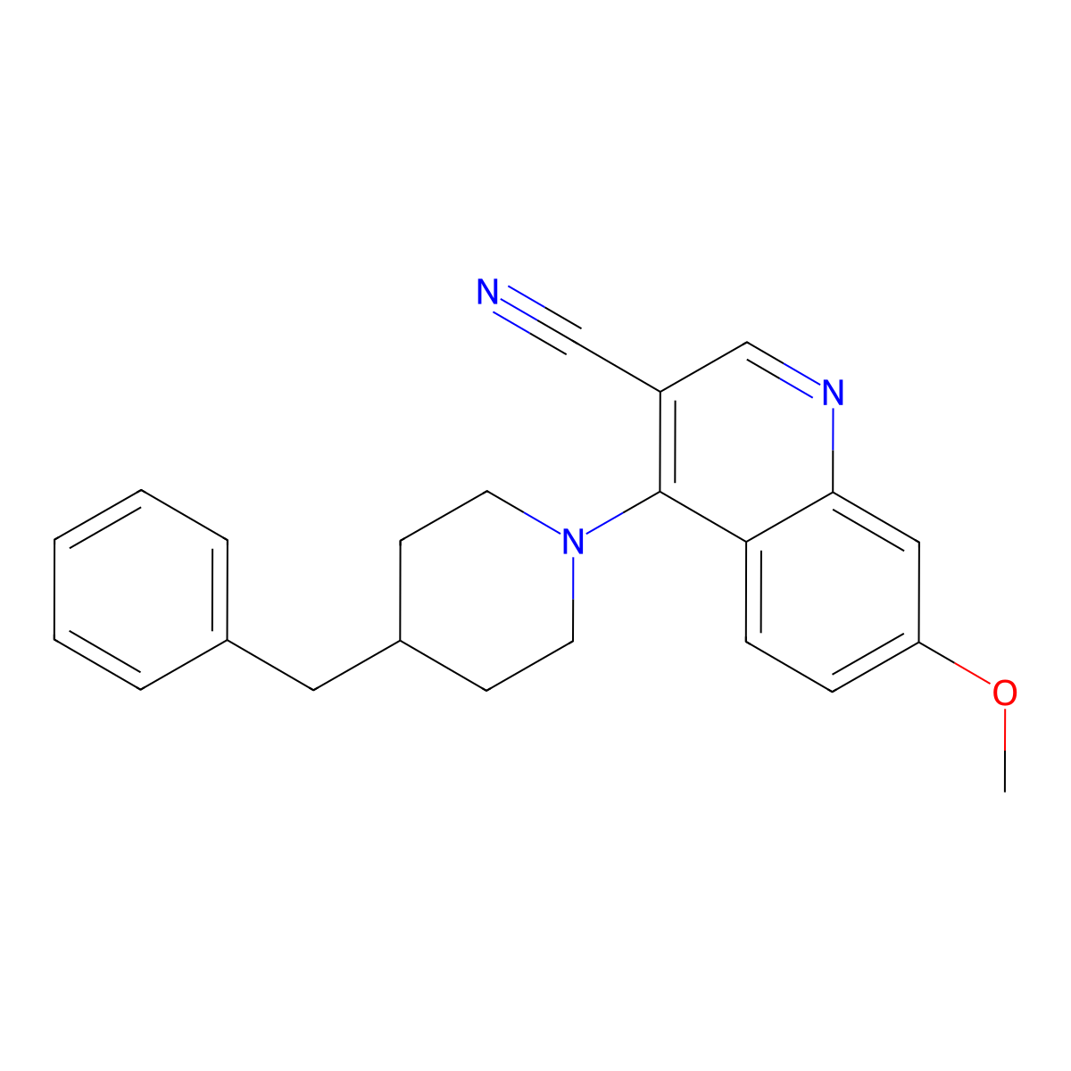 4-(4-Benzylpiperidin-1-yl)-7-methoxyquinoline-3-carbonitrile molecular structure, CAS 1040653-36-8