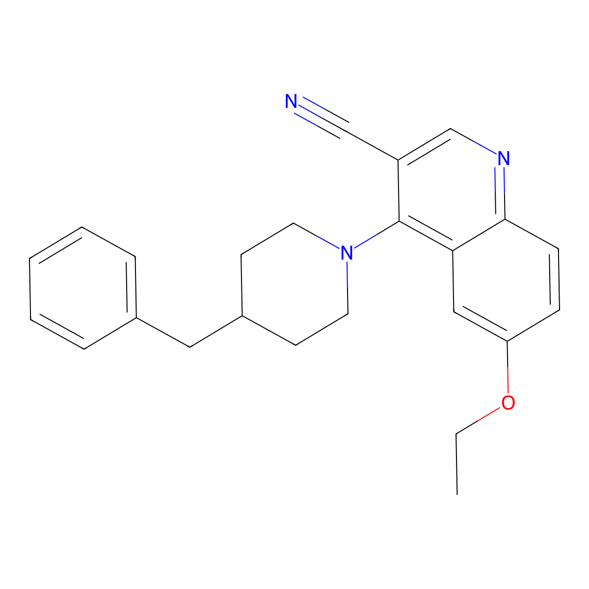 4-(4-Benzylpiperidin-1-yl)-6-ethoxyquinoline-3-carbonitrile molecular structure, CAS 1040653-84-6