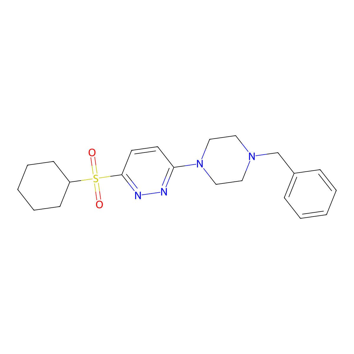 3-(4-Benzylpiperazin-1-yl)-6-(cyclohexanesulfonyl)pyridazine molecular structure, CAS 1040653-88-0