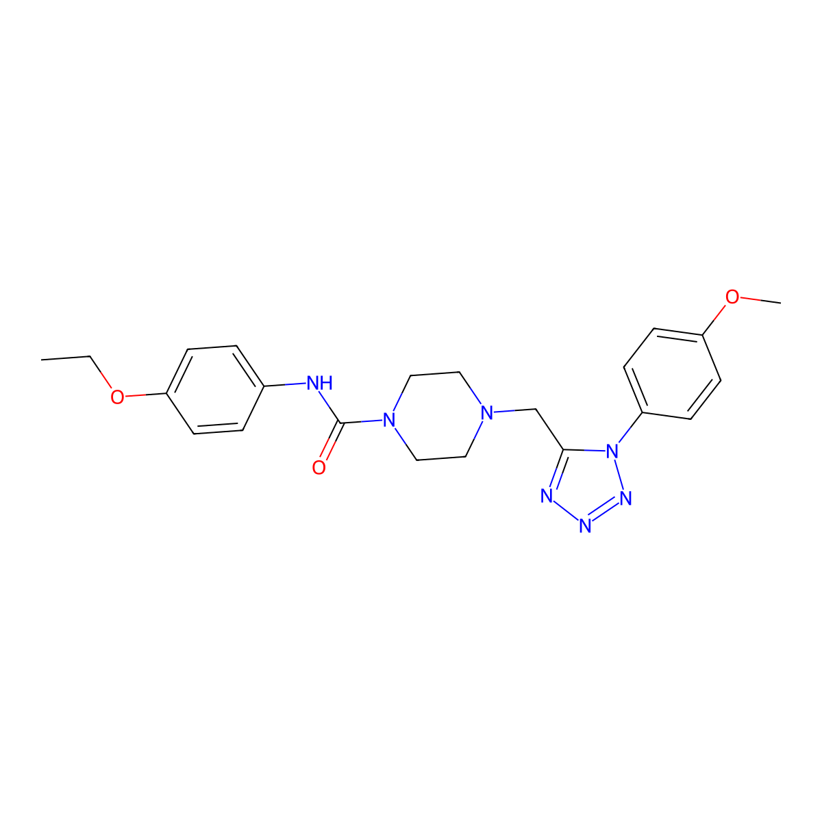 N-(4-ethoxyphenyl)-4-((1-(4-methoxyphenyl)-1H-tetrazol-5-yl)methyl)piperazine-1-carboxamide molecular structure, CAS 1040653-97-1
