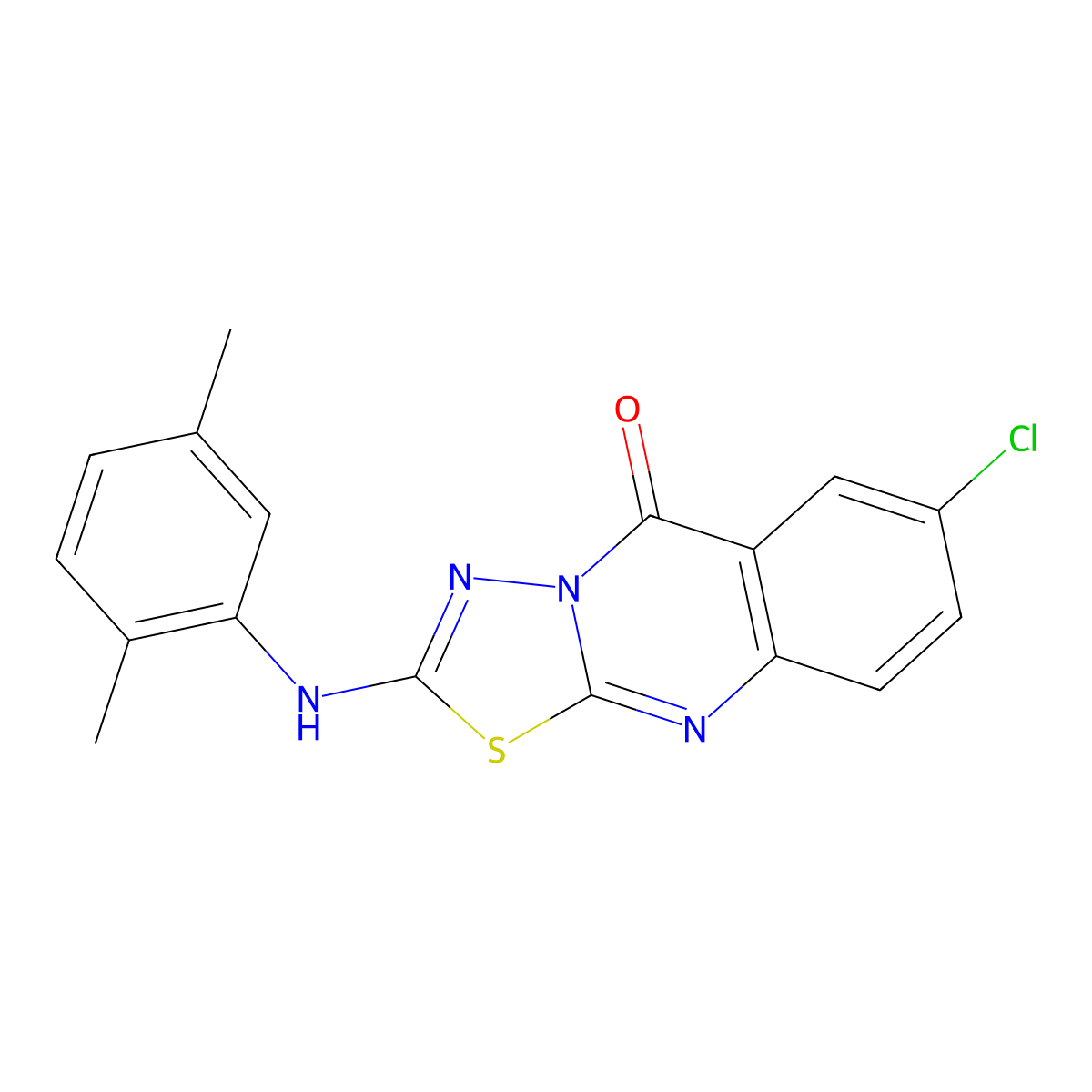 7-Chloro-2-[(2,5-dimethylphenyl)amino]-5H-[1,3,4]thiadiazolo[2,3-B]quinazolin-5-one molecular structure, CAS 1040654-46-3