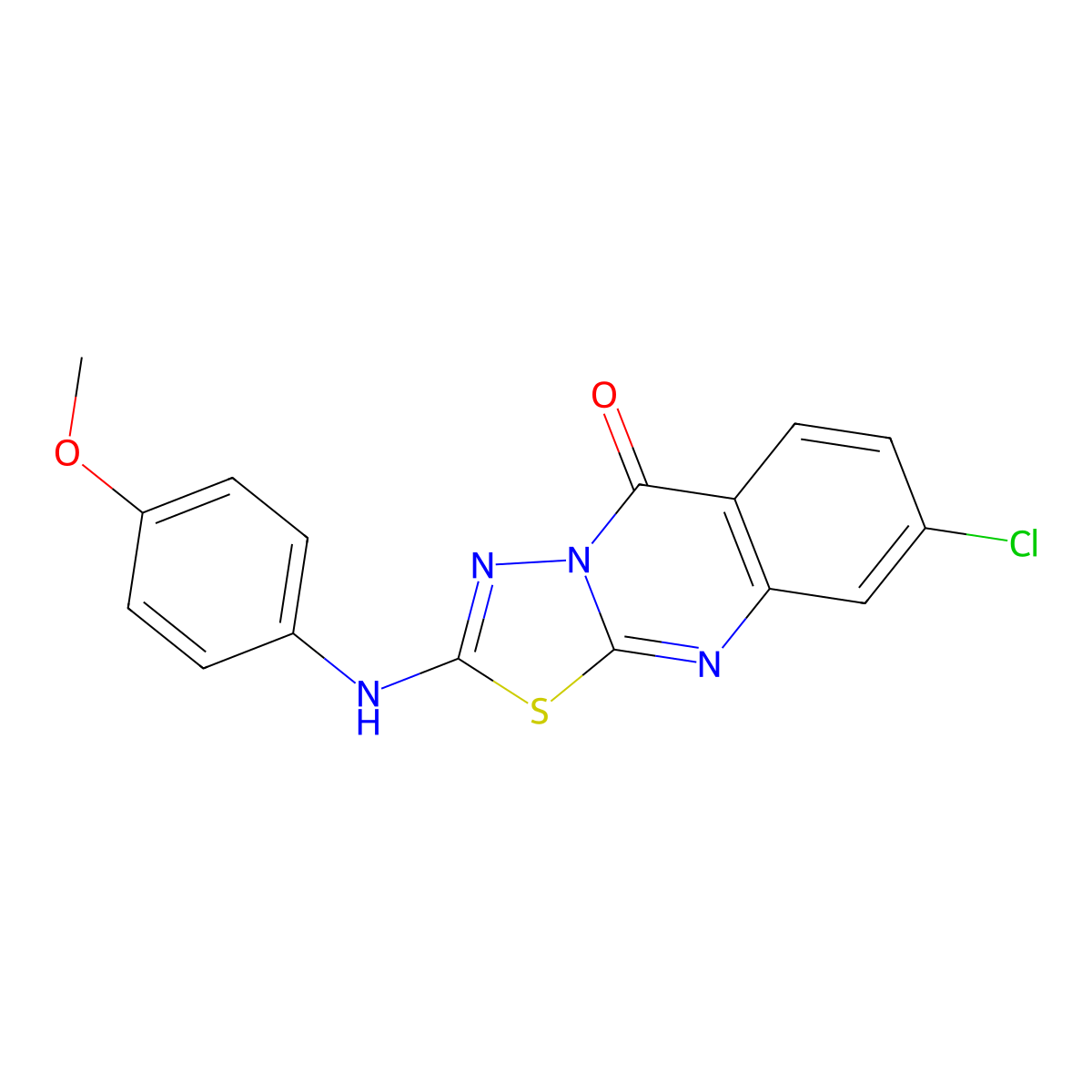 8-chloro-2-[(4-methoxyphenyl)amino]-5H-[1,3,4]thiadiazolo[2,3-b]quinazolin-5-one molecular structure, CAS 1040654-70-3