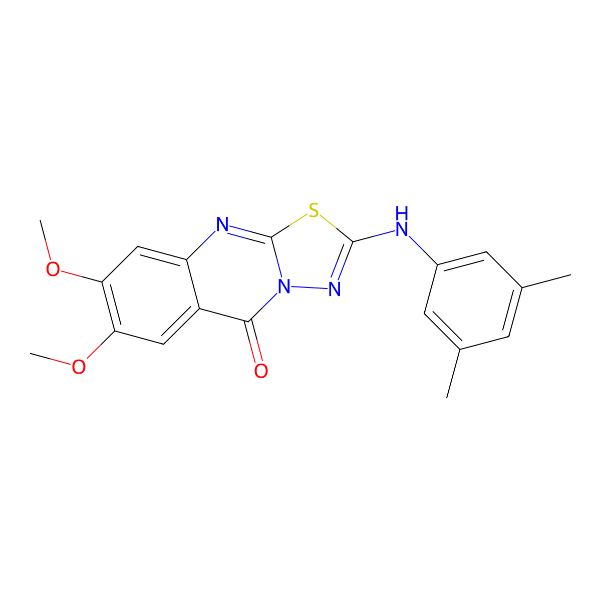 2-[(3,5-dimethylphenyl)amino]-7,8-dimethoxy-5H-[1,3,4]thiadiazolo[2,3-b]quinazolin-5-one molecular structure, CAS 1040654-86-1
