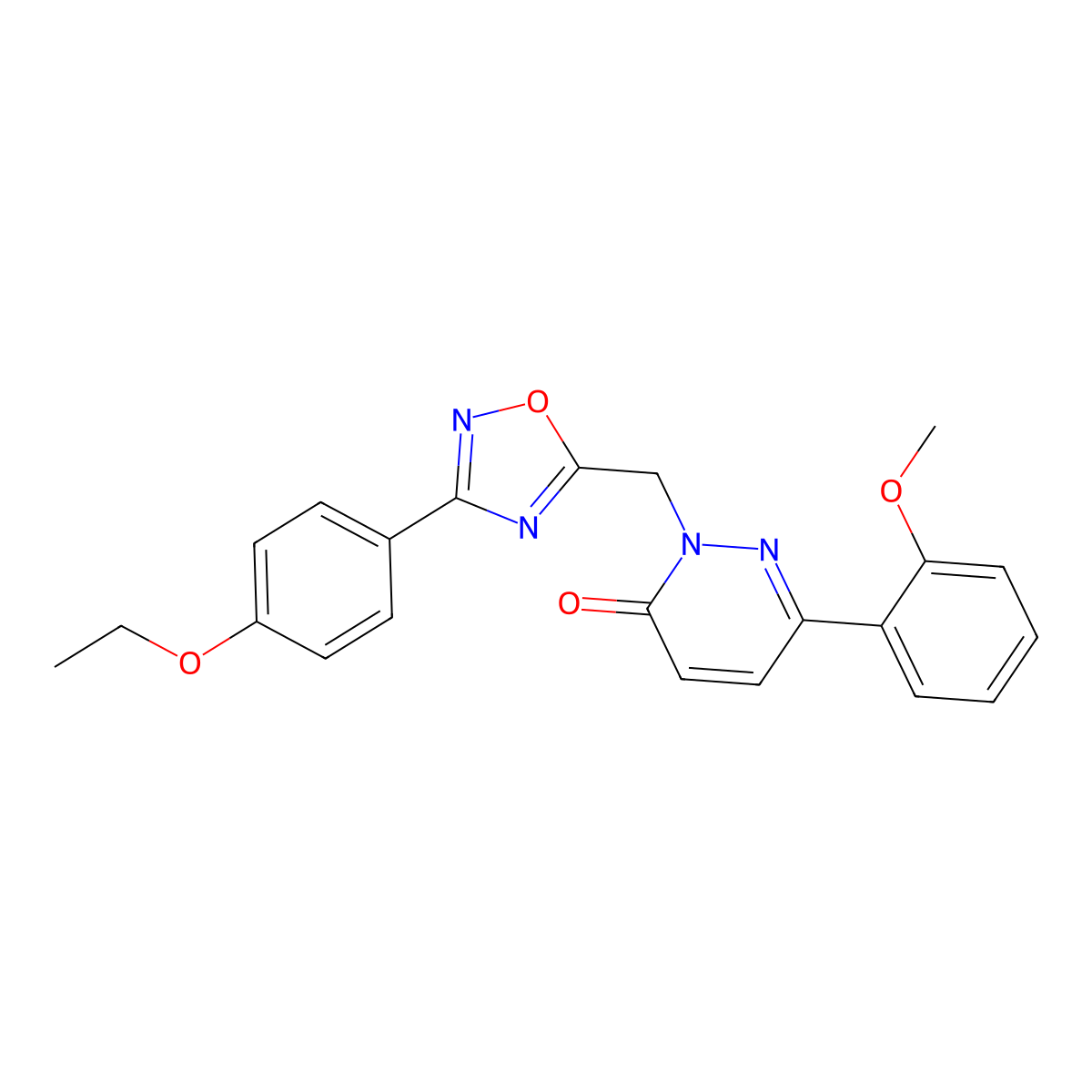 2-((3-(4-ethoxyphenyl)-1,2,4-oxadiazol-5-yl)methyl)-6-(2-methoxyphenyl)pyridazin-3(2H)-one molecular structure, CAS 1040654-87-2