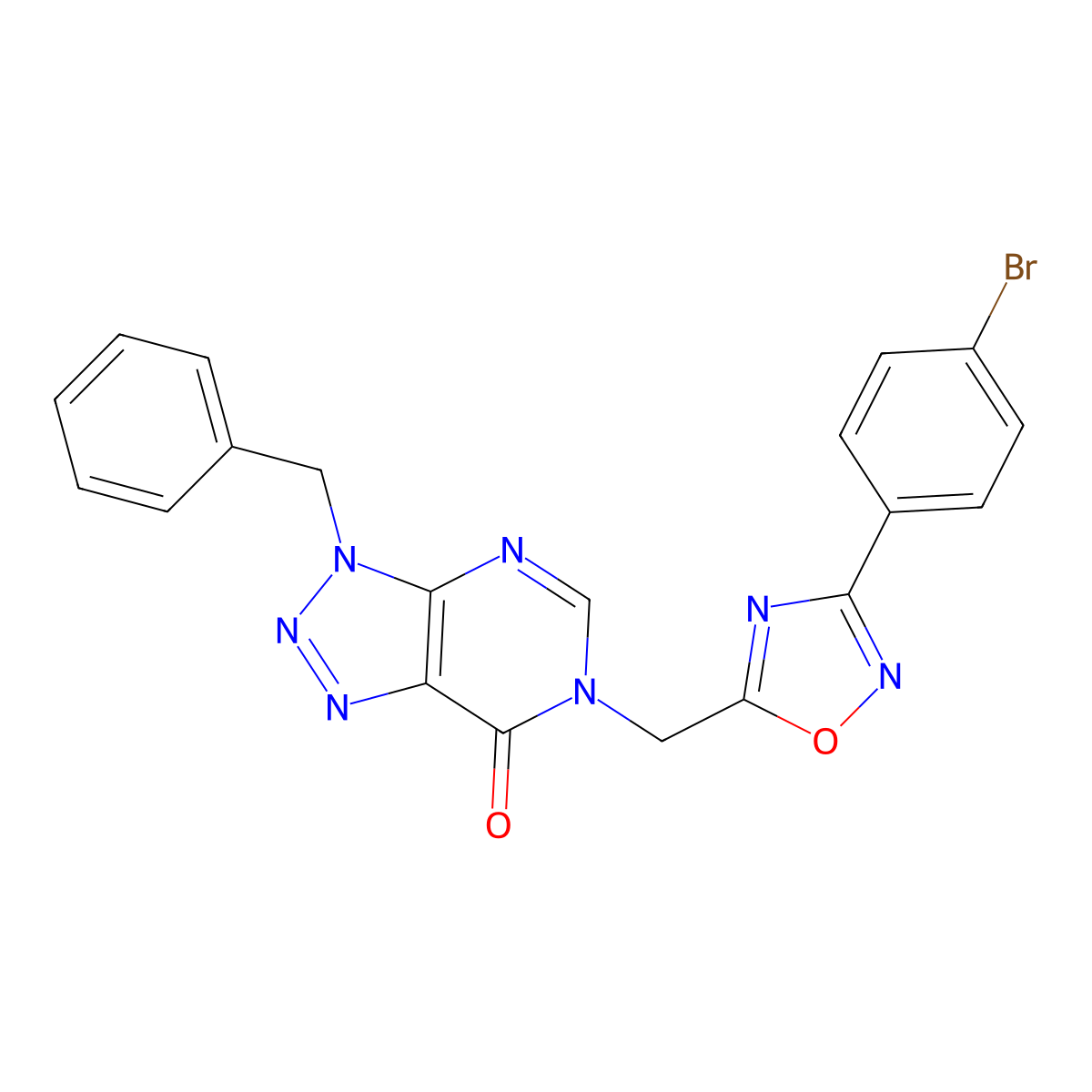 3-benzyl-6-((3-(4-bromophenyl)-1,2,4-oxadiazol-5-yl)methyl)-3H-[1,2,3]triazolo[4,5-d]pyrimidin-7(6H)-one molecular structure, CAS 1040655-03-5