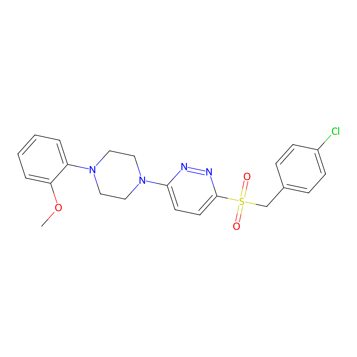 3-((4-Chlorobenzyl)sulfonyl)-6-(4-(2-methoxyphenyl)piperazin-1-yl)pyridazine molecular structure, CAS 1040655-06-8