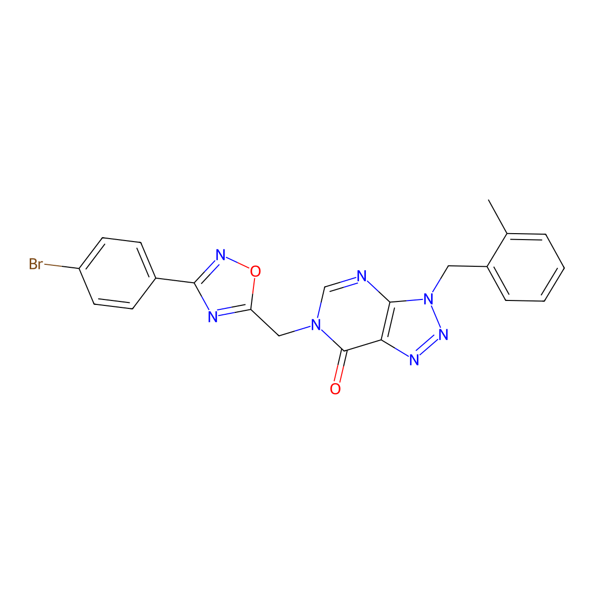 6-((3-(4-bromophenyl)-1,2,4-oxadiazol-5-yl)methyl)-3-(2-methylbenzyl)-3H-[1,2,3]triazolo[4,5-d]pyrimidin-7(6H)-one molecular structure, CAS 1040655-39-7