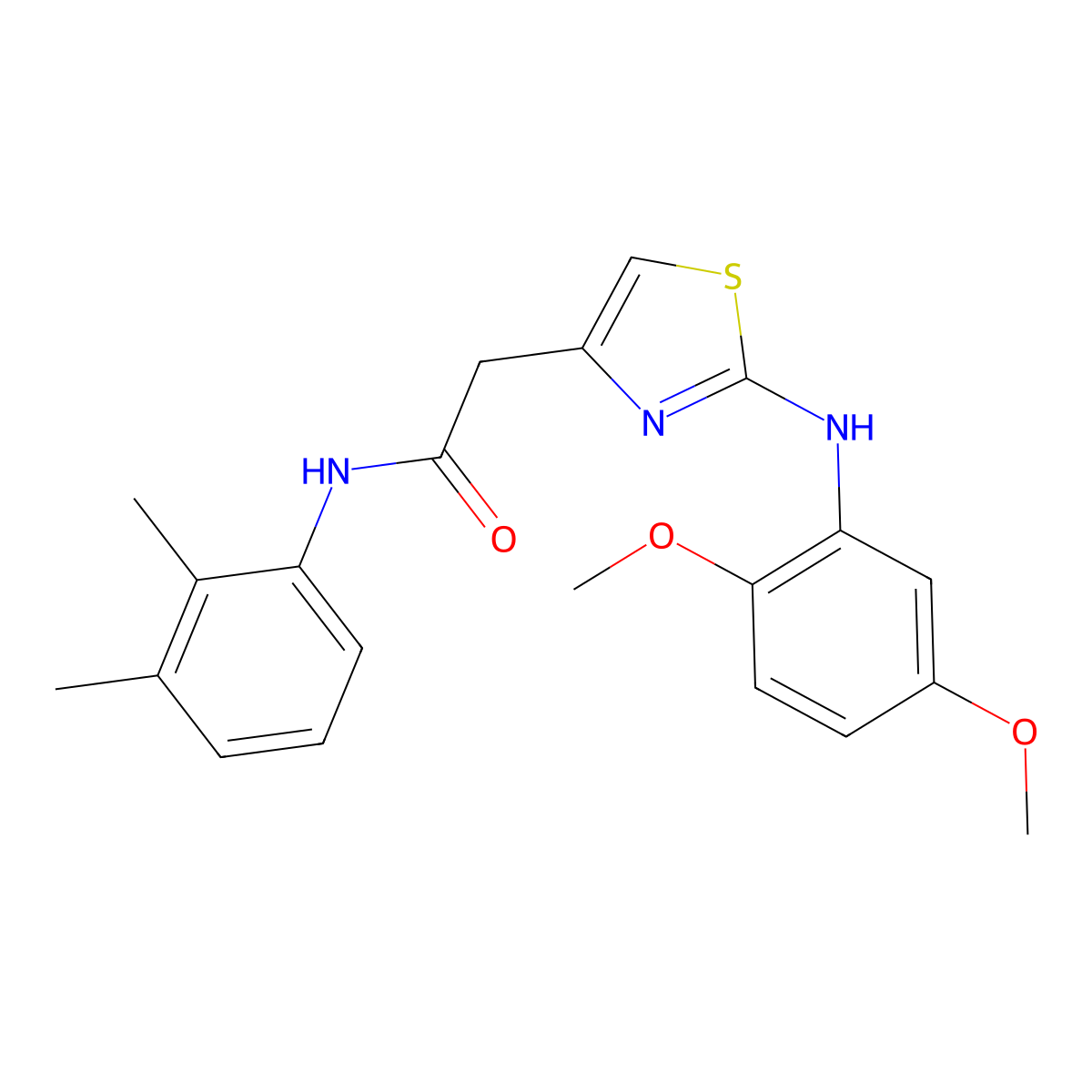 2-{2-[(2,5-dimethoxyphenyl)amino]-1,3-thiazol-4-yl}-N-(2,3-dimethylphenyl)acetamide molecular structure, CAS 1040655-80-8