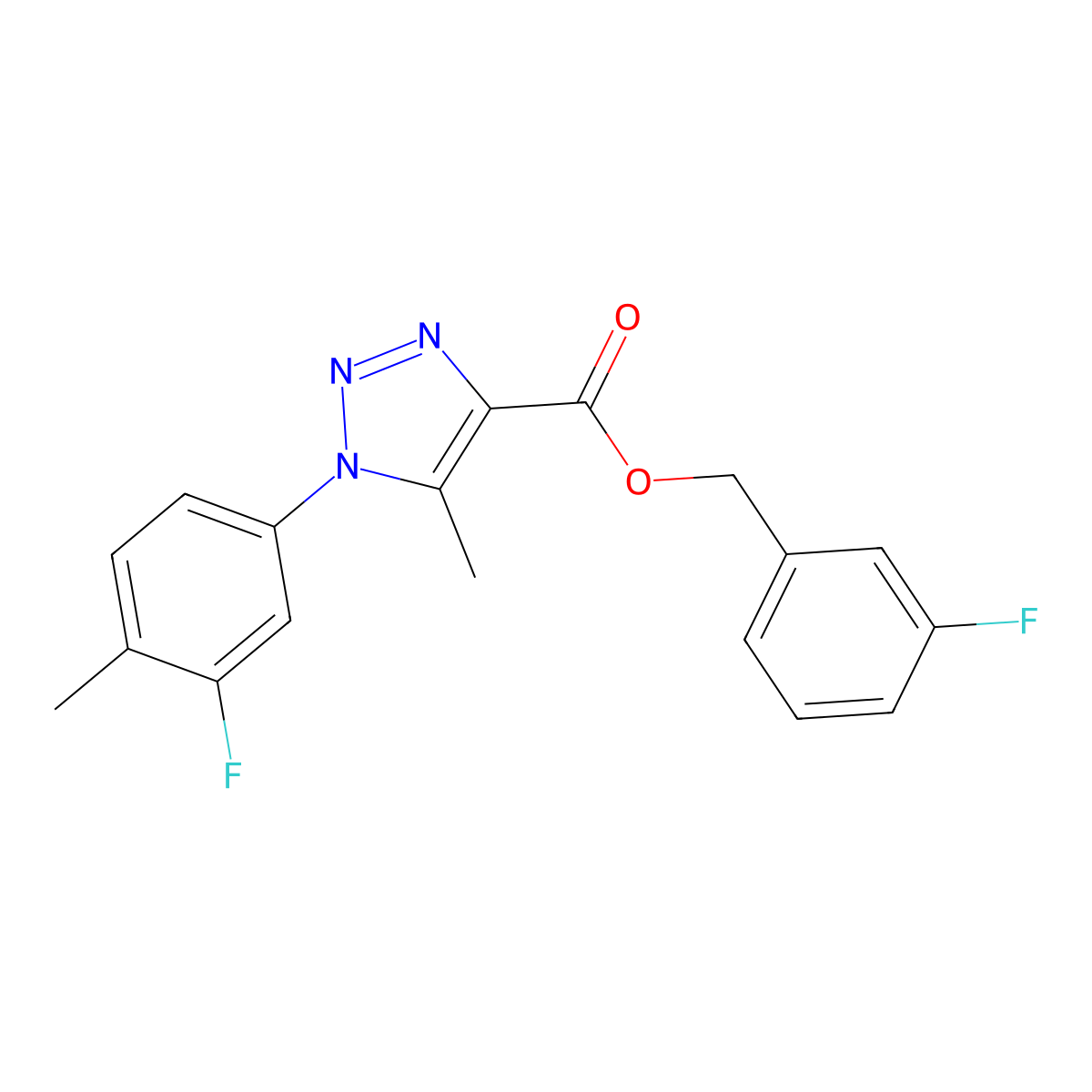 (3-fluorophenyl)methyl 1-(3-fluoro-4-methylphenyl)-5-methyl-1H-1,2,3-triazole-4-carboxylate molecular structure, CAS 1040656-03-8