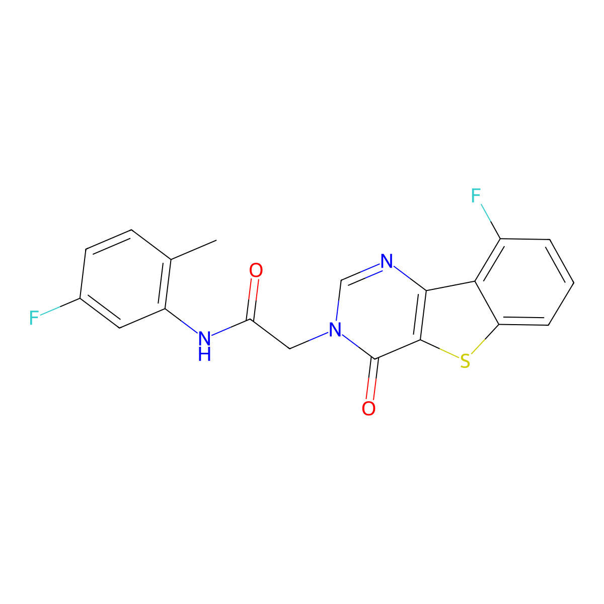 N-(5-fluoro-2-methylphenyl)-2-{13-fluoro-6-oxo-8-thia-3,5-diazatricyclo[7.4.0.0^{2,7}]trideca-1(13),2(7),3,9,11-pentaen-5-yl}acetamide molecular structure, CAS 1040656-12-9