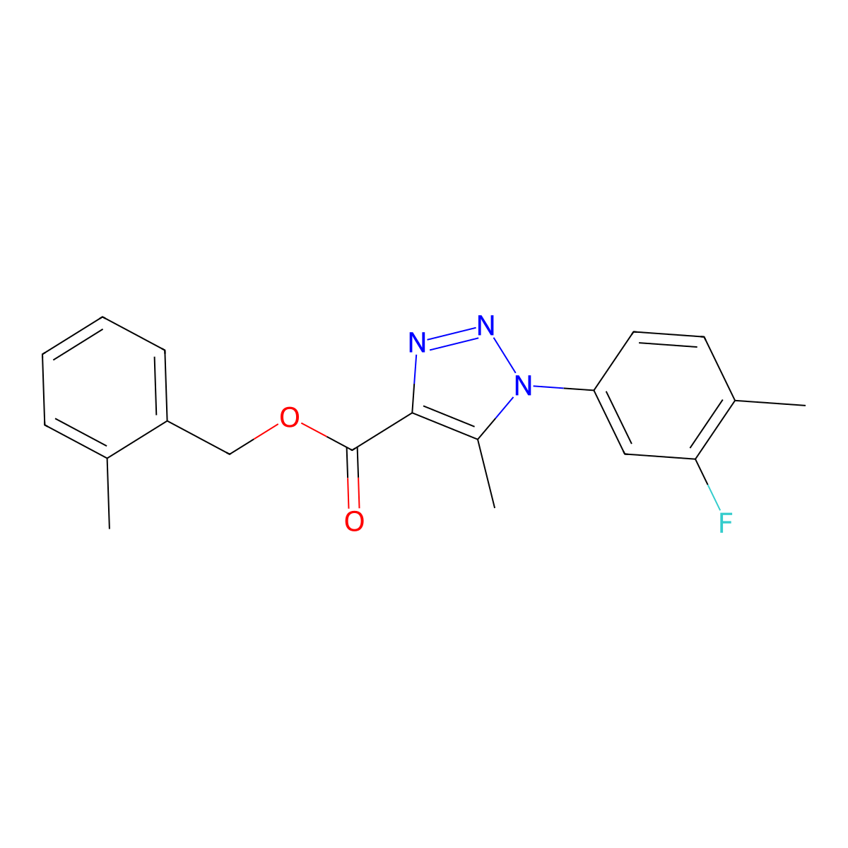(2-methylphenyl)methyl 1-(3-fluoro-4-methylphenyl)-5-methyl-1H-1,2,3-triazole-4-carboxylate molecular structure, CAS 1040656-17-4