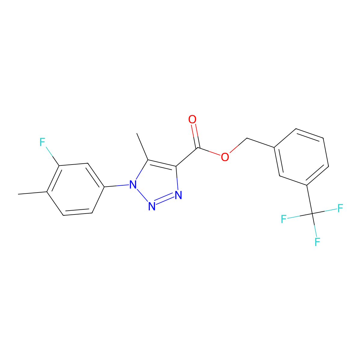 [3-(trifluoromethyl)phenyl]methyl 1-(3-fluoro-4-methylphenyl)-5-methyl-1H-1,2,3-triazole-4-carboxylate molecular structure, CAS 1040656-24-3