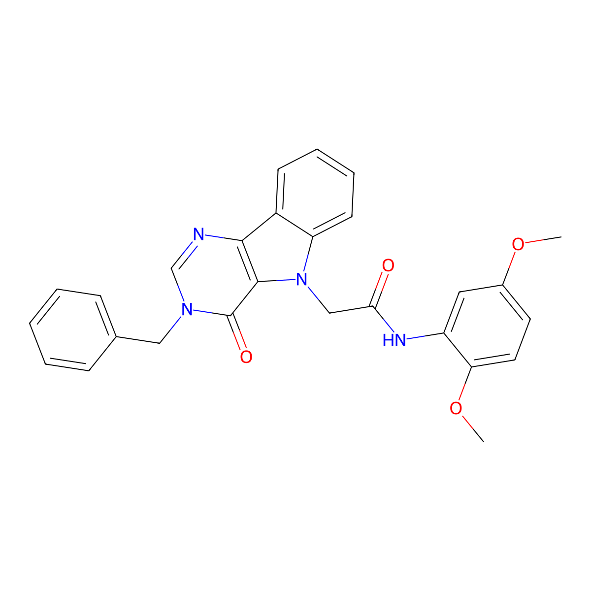 2-(3-benzyl-4-oxo-3H-pyrimido[5,4-b]indol-5(4H)-yl)-N-(2,5-dimethoxyphenyl)acetamide molecular structure, CAS 1040656-26-5